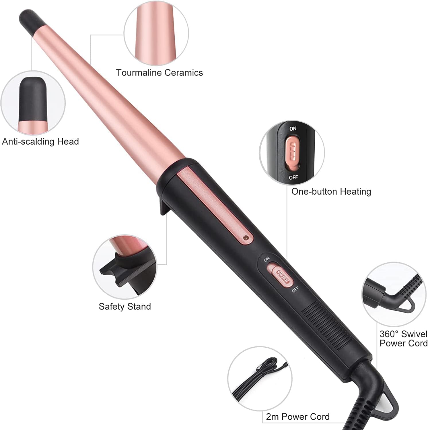Thumbnail 1 de 13–25mm Tapered Hair Curling Wand