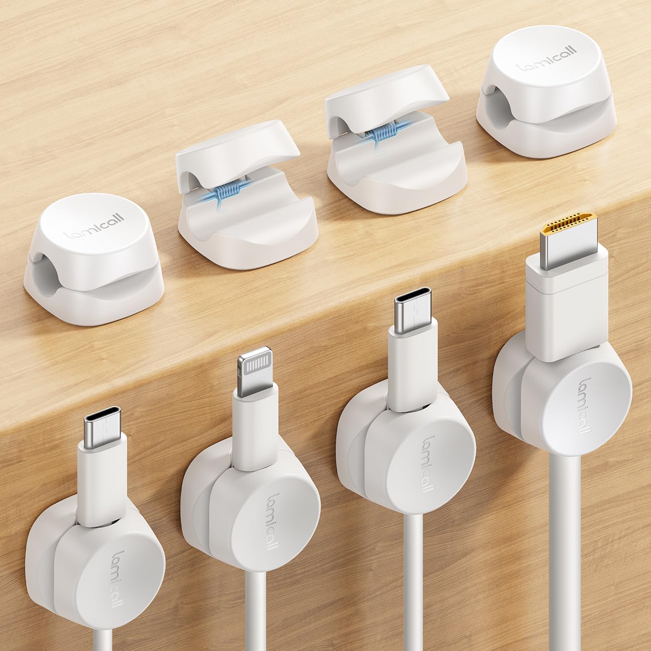 Detalle de Lamicall Cable Organizer Clips, 8-Pack