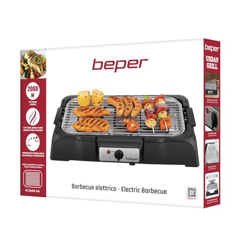 Thumbnail 7 de BEPER P101BBQ001 Barbecue Elettrico 2000W – Griglia XXL 41,5x24 cm, Cottura Senza Fumo
