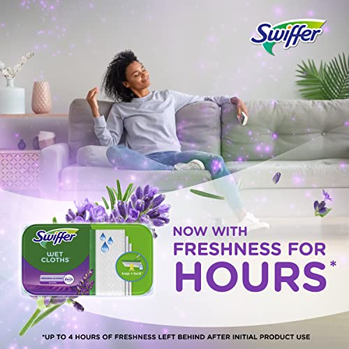 Detalle 2 de Swiffer Sweeper Wet Mopping Cloths Multi Surface Refills with Febreze Lavender, 36 Count