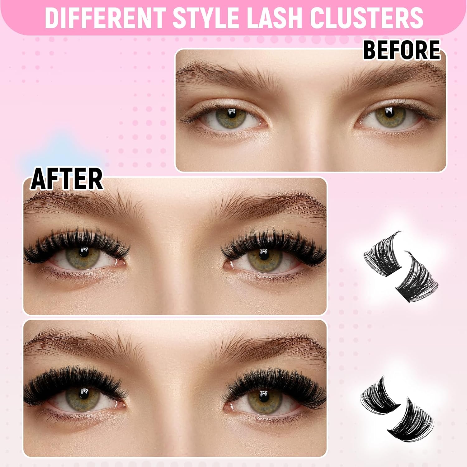 Thumbnail 5 de FADLASH 80D+100D Lash Clusters Kit, D Curl, 10–18mm, Bond and Seal
