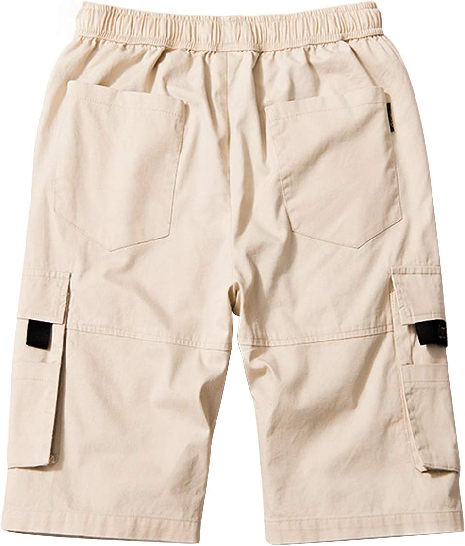 Thumbnail 2 de APTRO DE000603-P Men's Cotton Cargo Shorts, Relaxed Fit, Elastic Waist