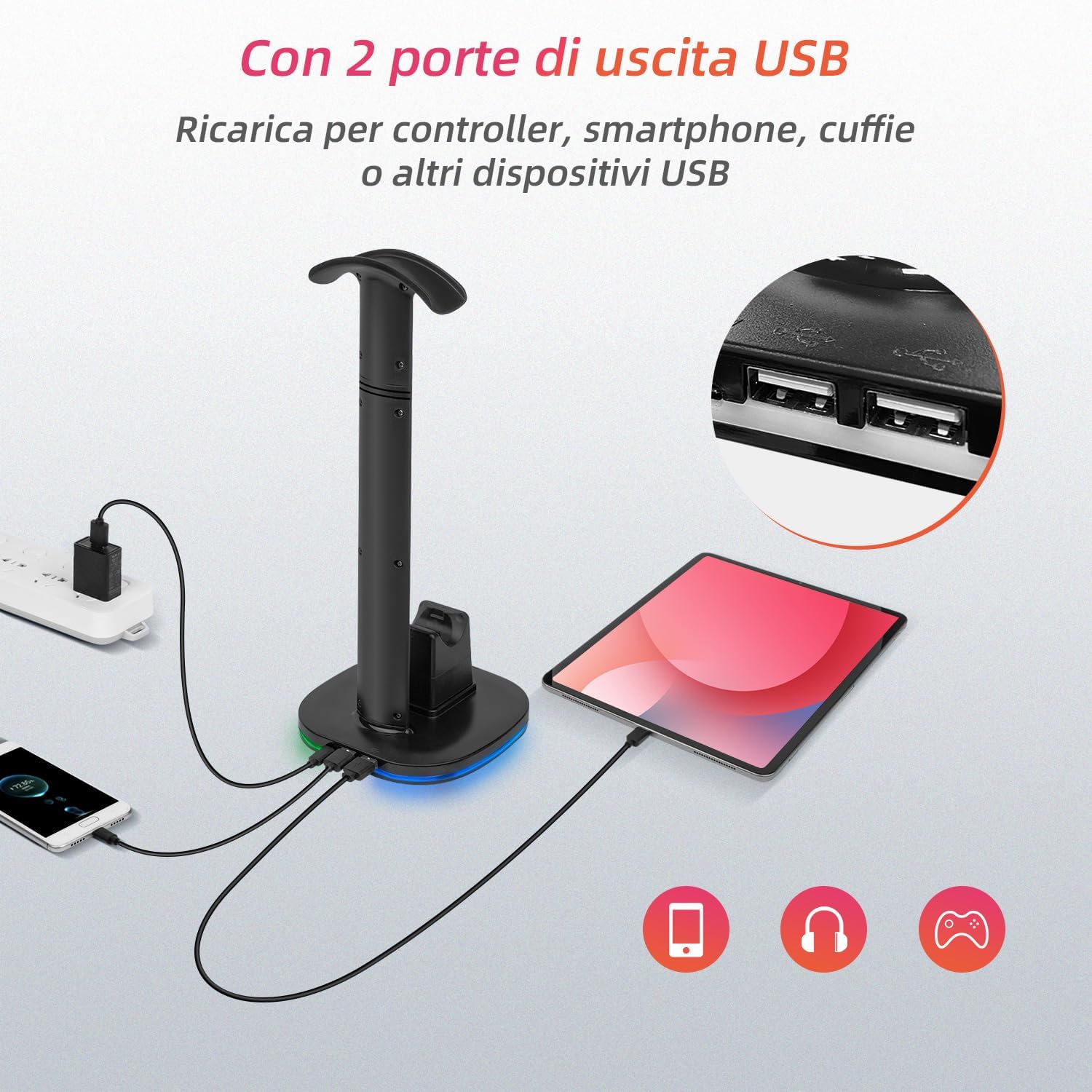 Thumbnail 5 de Tolesum Base Stazione di Ricarica PS5 con RGB