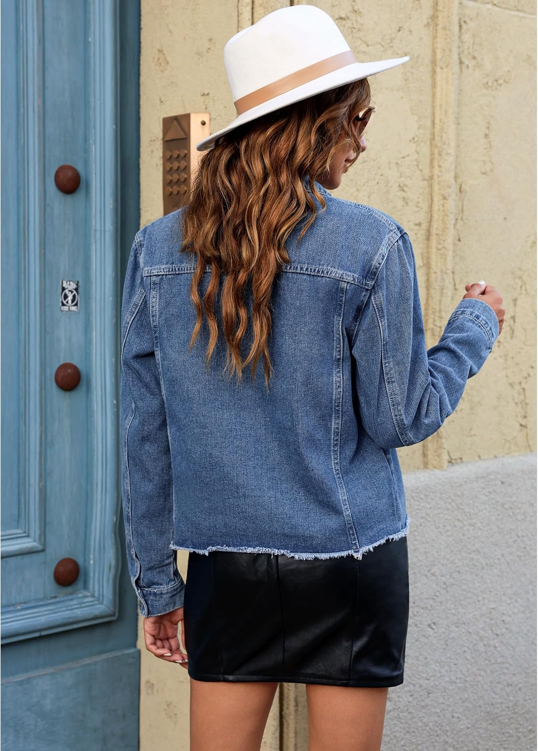 Thumbnail 1 de luvamia Denim Jacket for Women Distressed