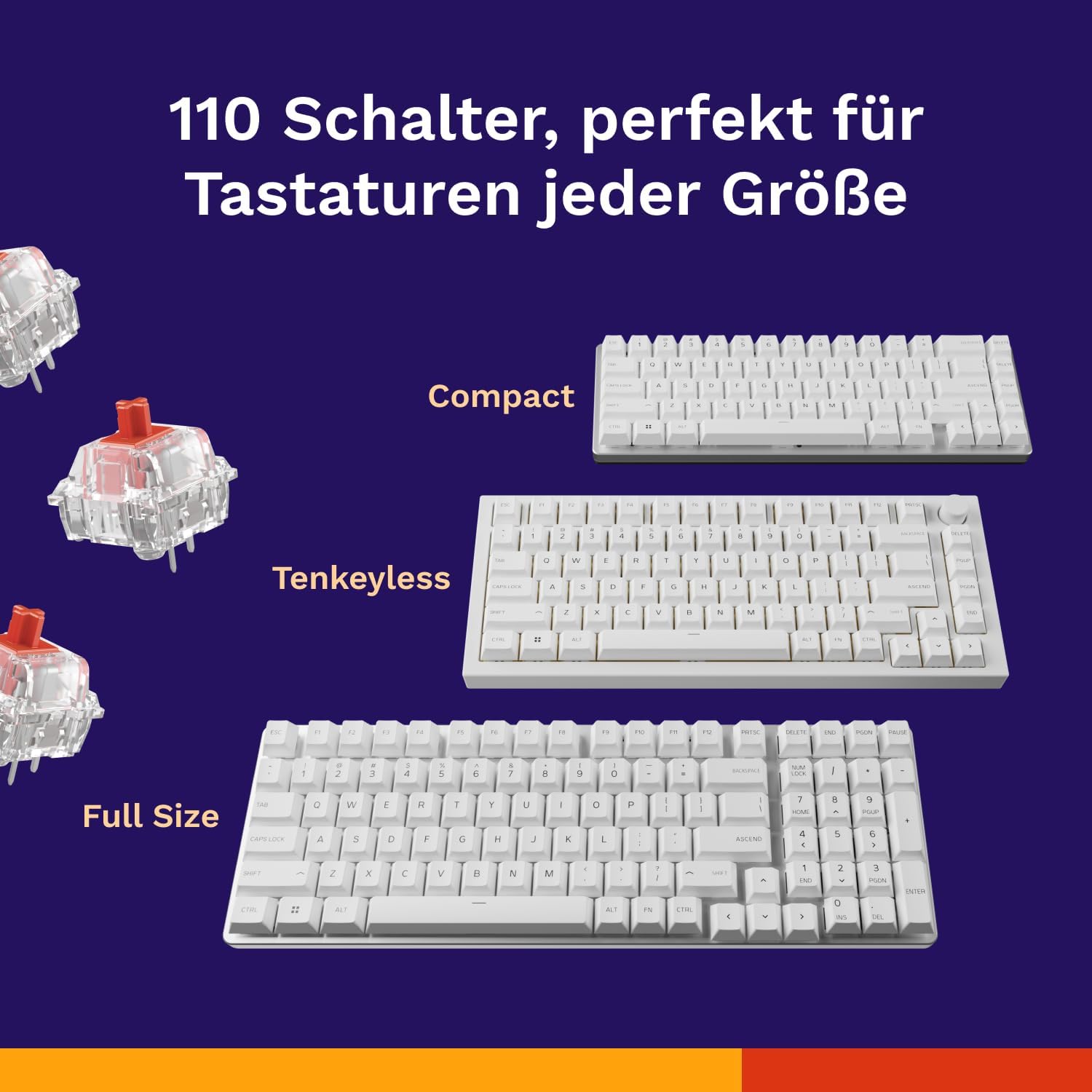 Thumbnail 5 de GLORIOUS Fox Linear Switches 110er Pack