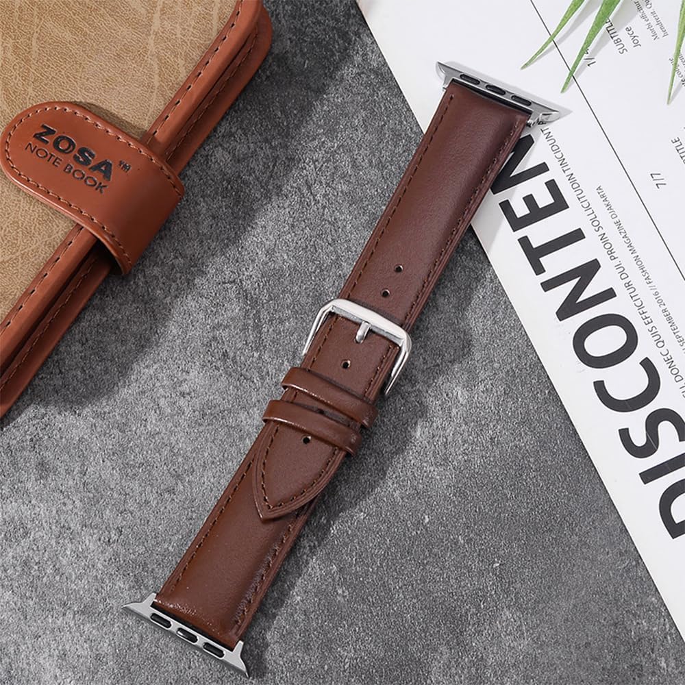Thumbnail 4 de SZYXMY Genuine Leather Apple Watch Bands (Various Sizes) – Italian Calfskin, Nickel-Free Buckle