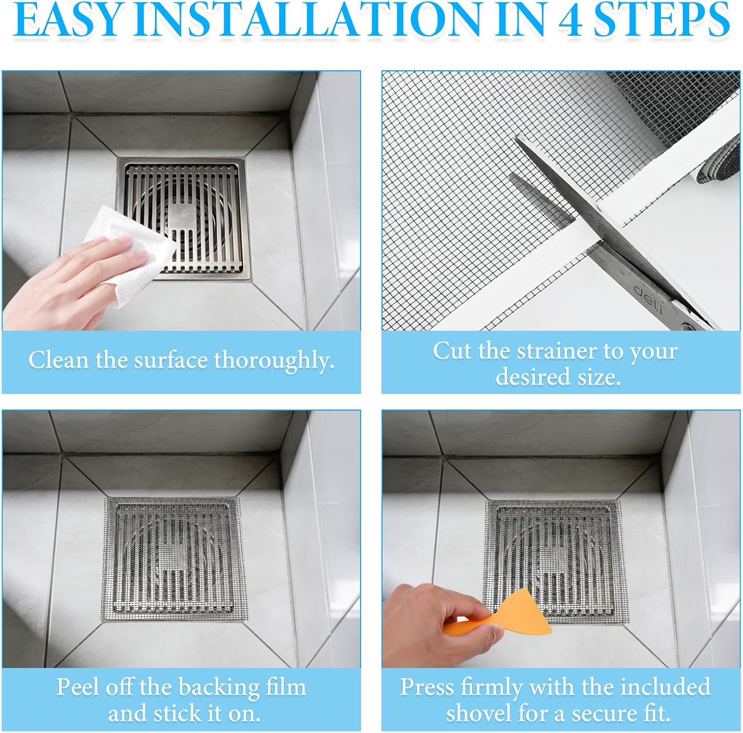 Detalle de TAIANJI Shower Hair Strainer: Disposable Drain Catcher Rolls (100mm × 10m and 70mm × 10m) for Bathrooms