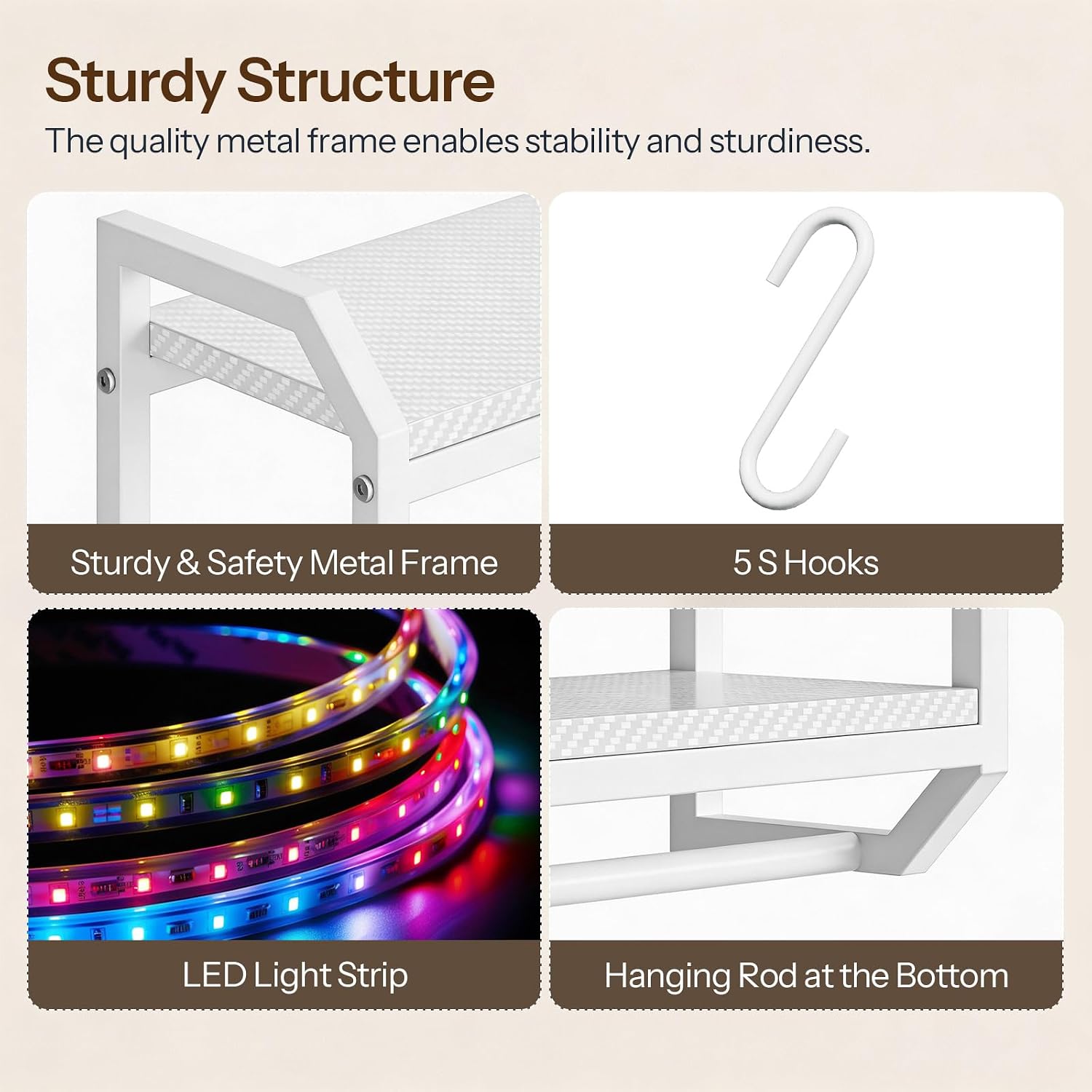 Thumbnail 6 de HOOBRO LED Gaming Wall Shelf 4-Tier