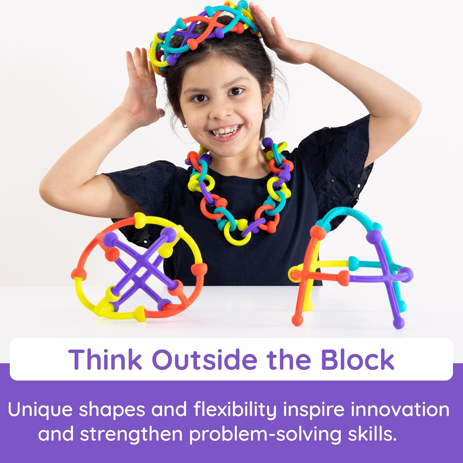 Detalle de Fat Brain Toys Plip Kit Flexible Silicone Building Set, 52 Pieces