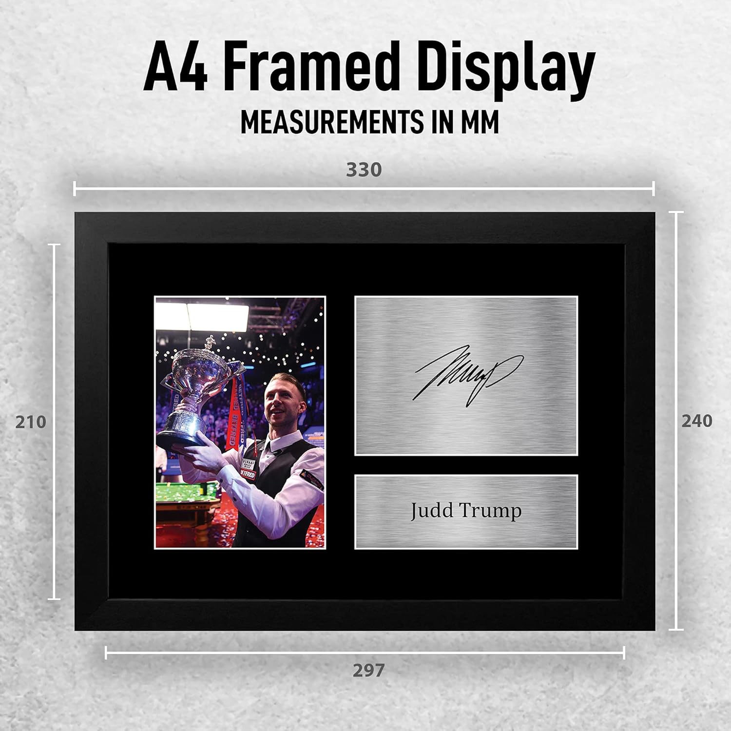 Thumbnail 1 de HWC Trading FR A4 Judd Trump signed snooker print (framed) for WST memorabilia fans