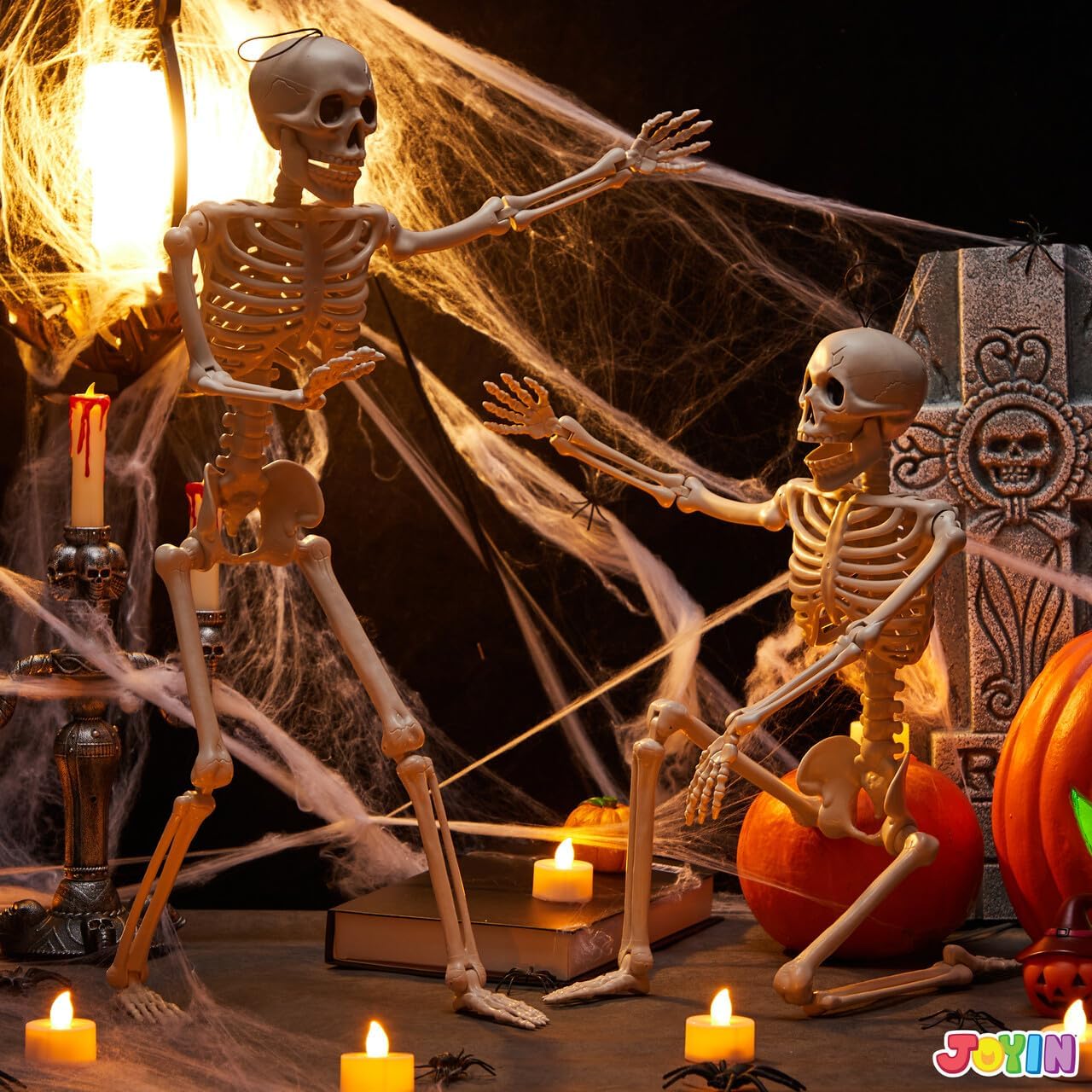 Thumbnail 2 de JOYIN 16418 24-Inch Halloween Skeleton Decorations, 2-Piece Posable Plastic Set