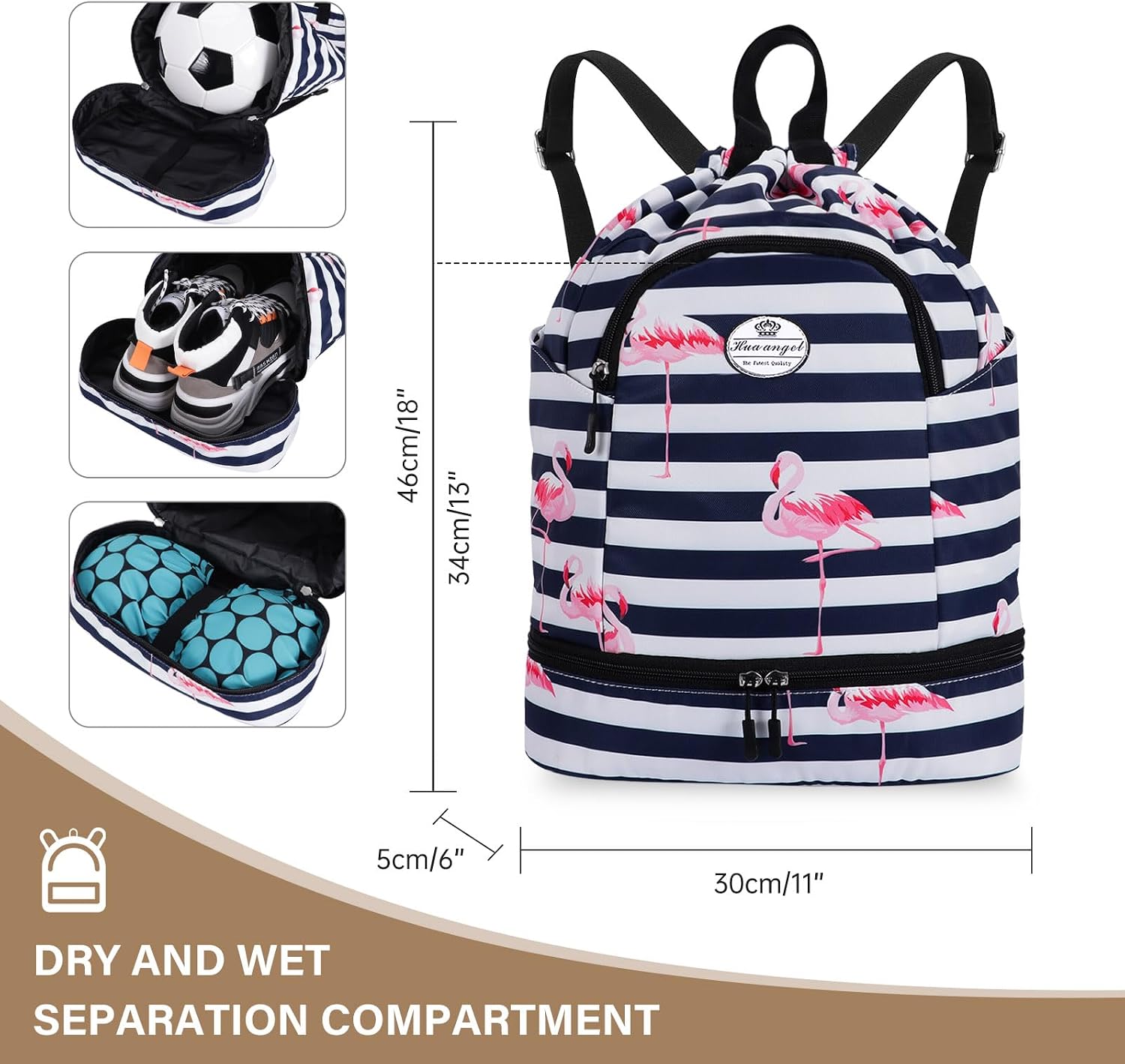Detalle 2 de HUA ANGEL Mochila Deportiva Ligera con Bolsillos 🏃♀
