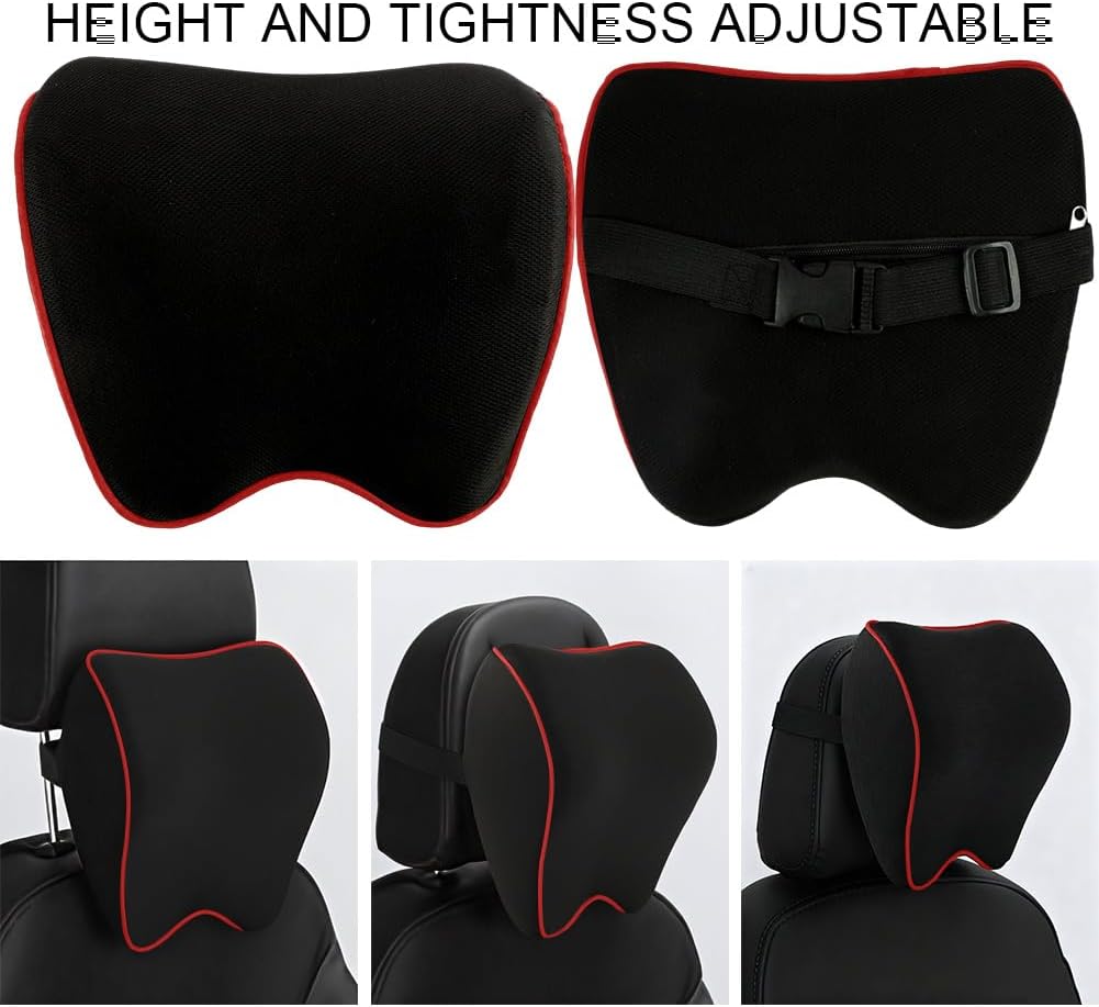 Thumbnail 6 de Alaoo coussin appuie-tête de voiture à mémoire de forme, sangles réglables (1 pièce) – noir