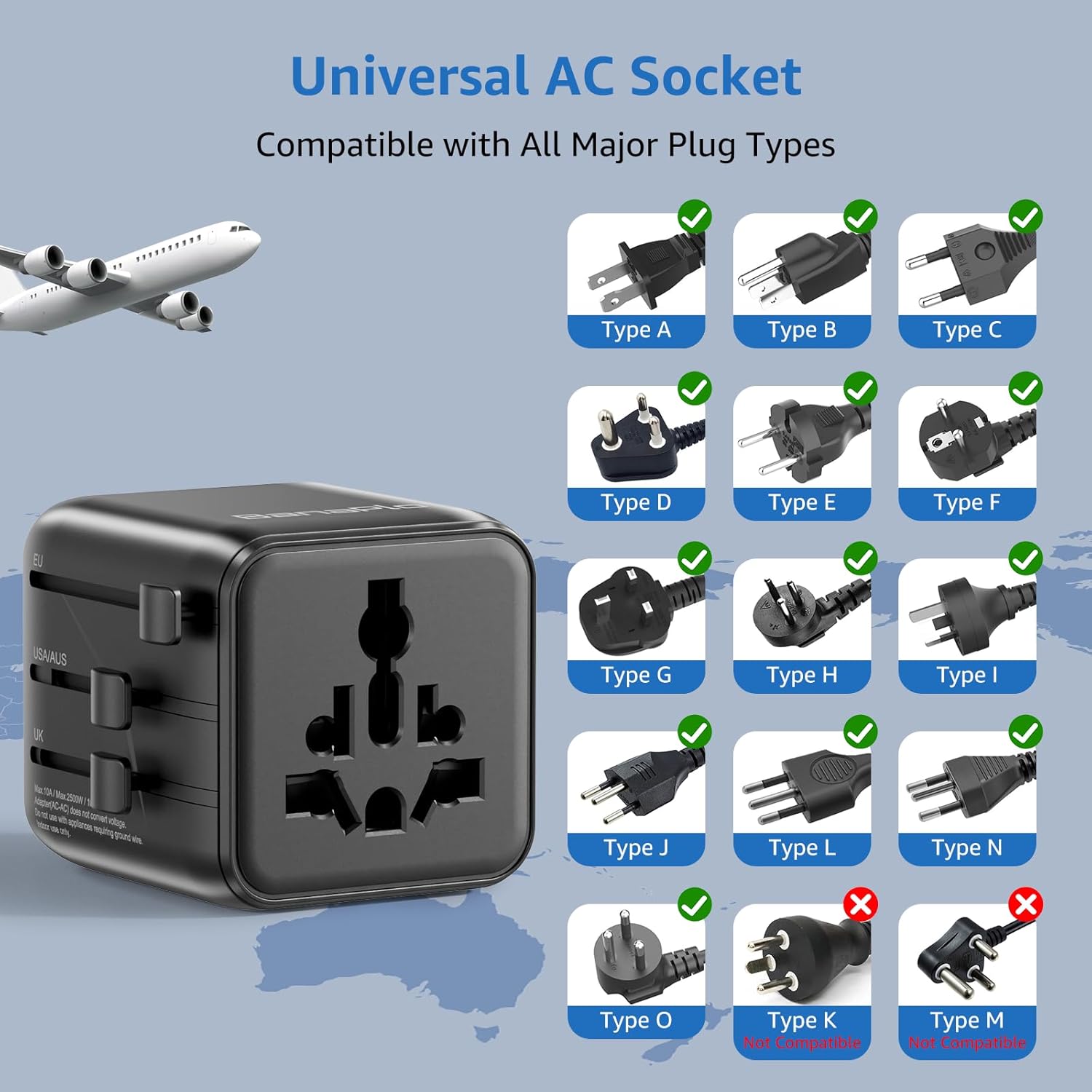 Thumbnail 2 de Universal Travel Adapter UK to World 2500W