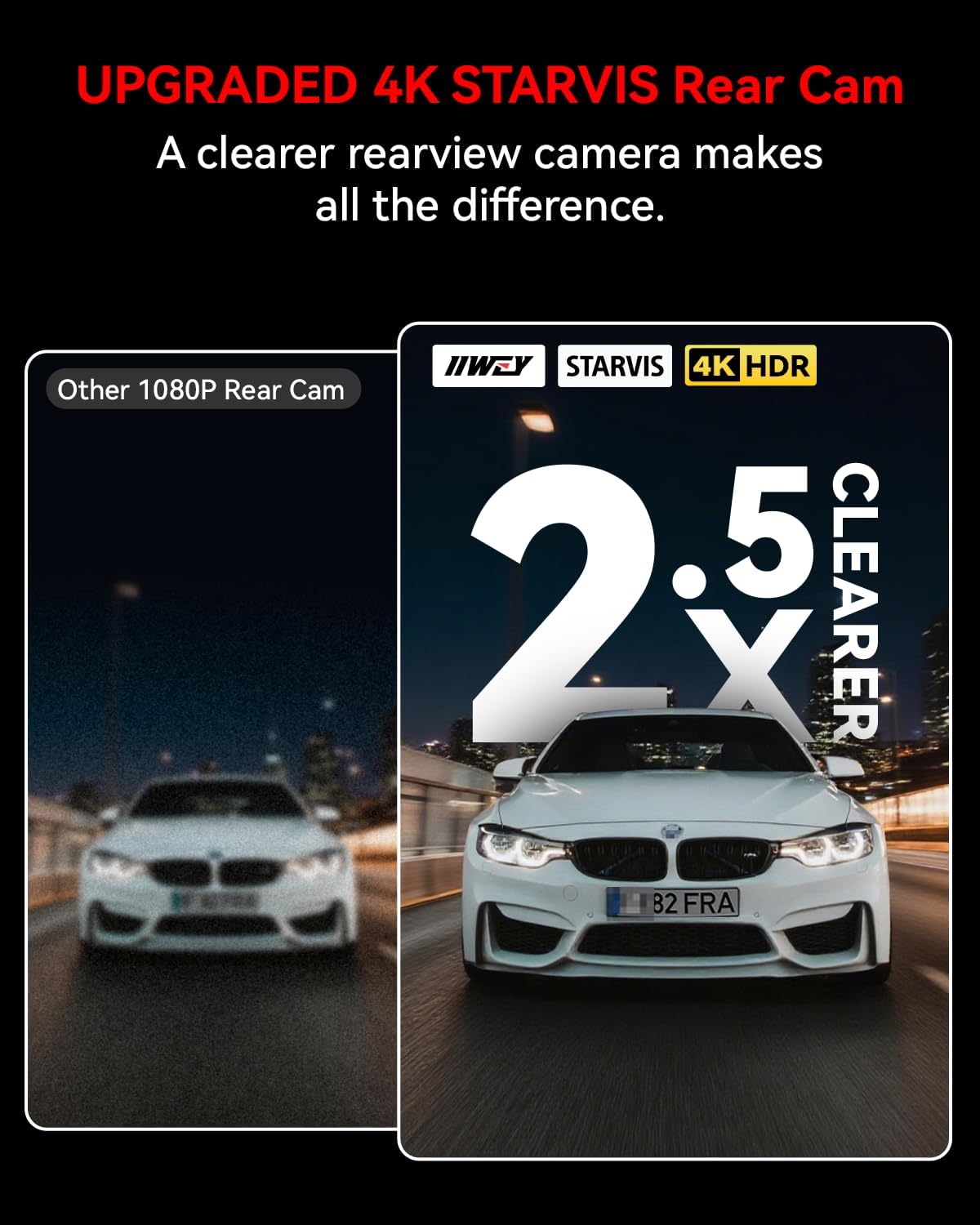 Thumbnail 4 de IIWEY 4K+4K Dash Cam with Dual STARVIS 128GB