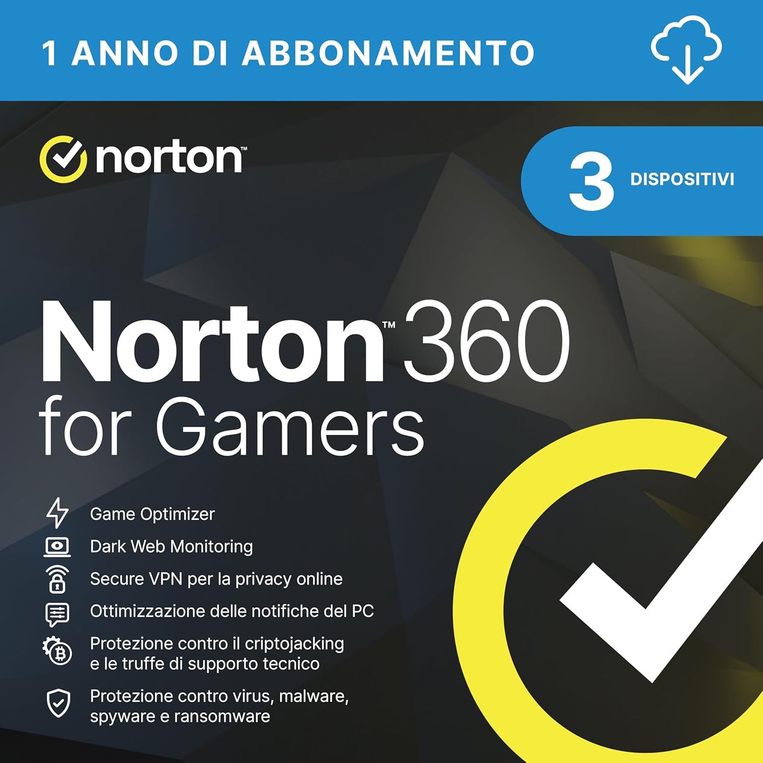 Detalle de Norton 360 for Gamers 2026 Antivirus 3 dispositivi