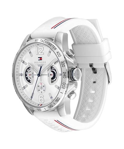 Detalle de Tommy Hilfiger Orologio Analogico Multifunzionale da Uomo con Cinturino in Silicone e SottQuadranti: stile sportivo e precisione