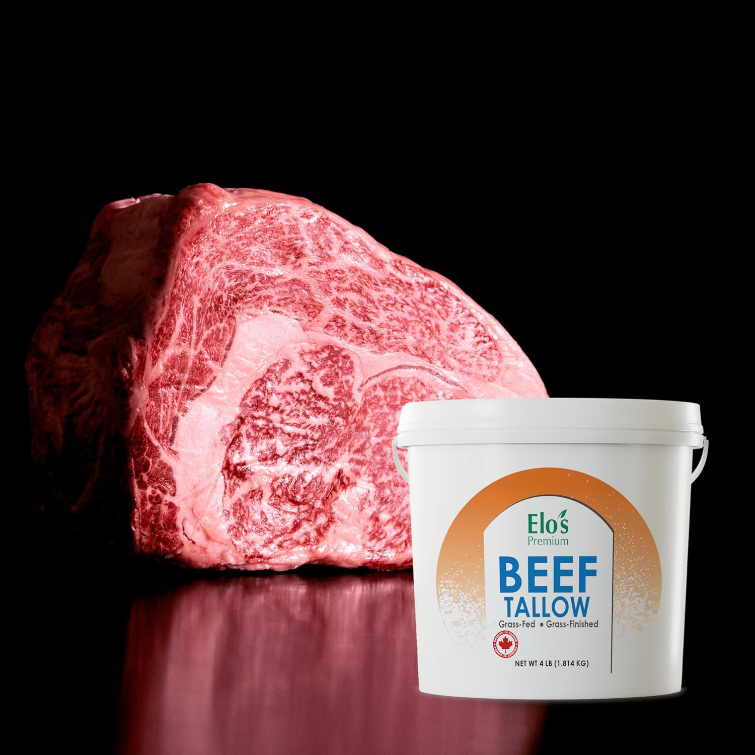 Detalle de Elo's Premium Beef Tallow, 4 lb Grass-Fed Rendered Fat for Cooking