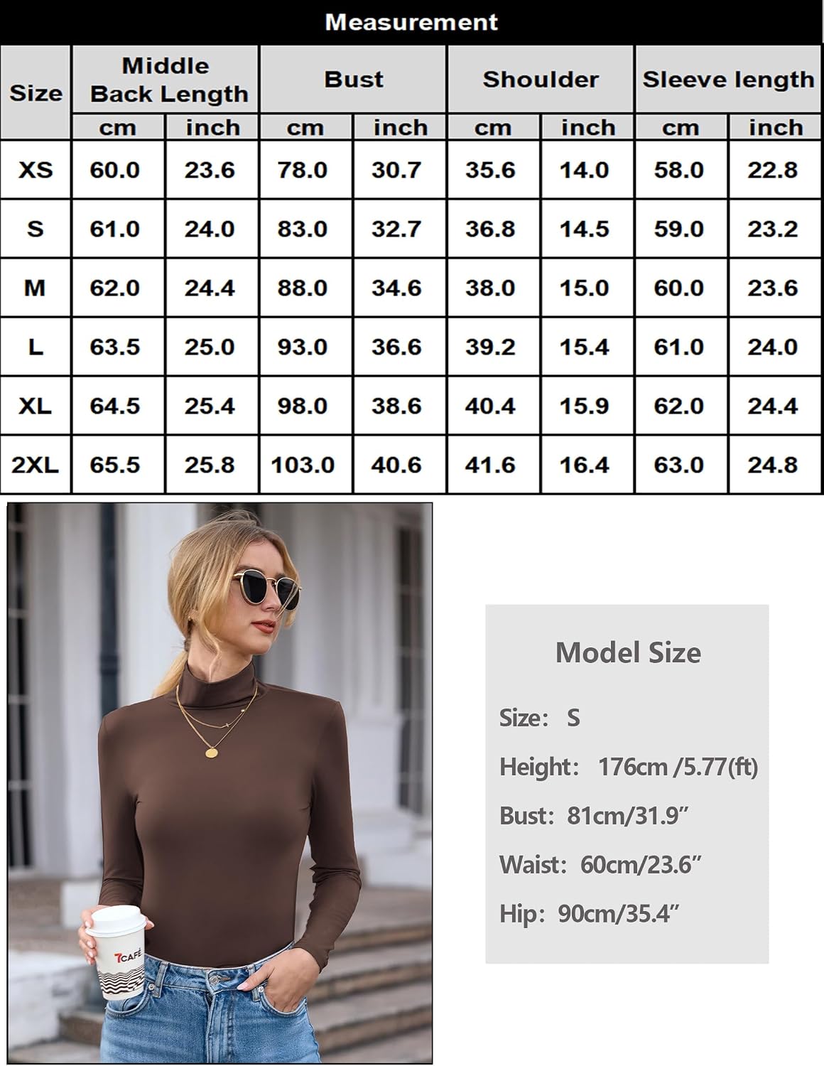 Detalle de Aottori Haut Thermique Femme – Col roulé sous-vêtement thermique à manches longues