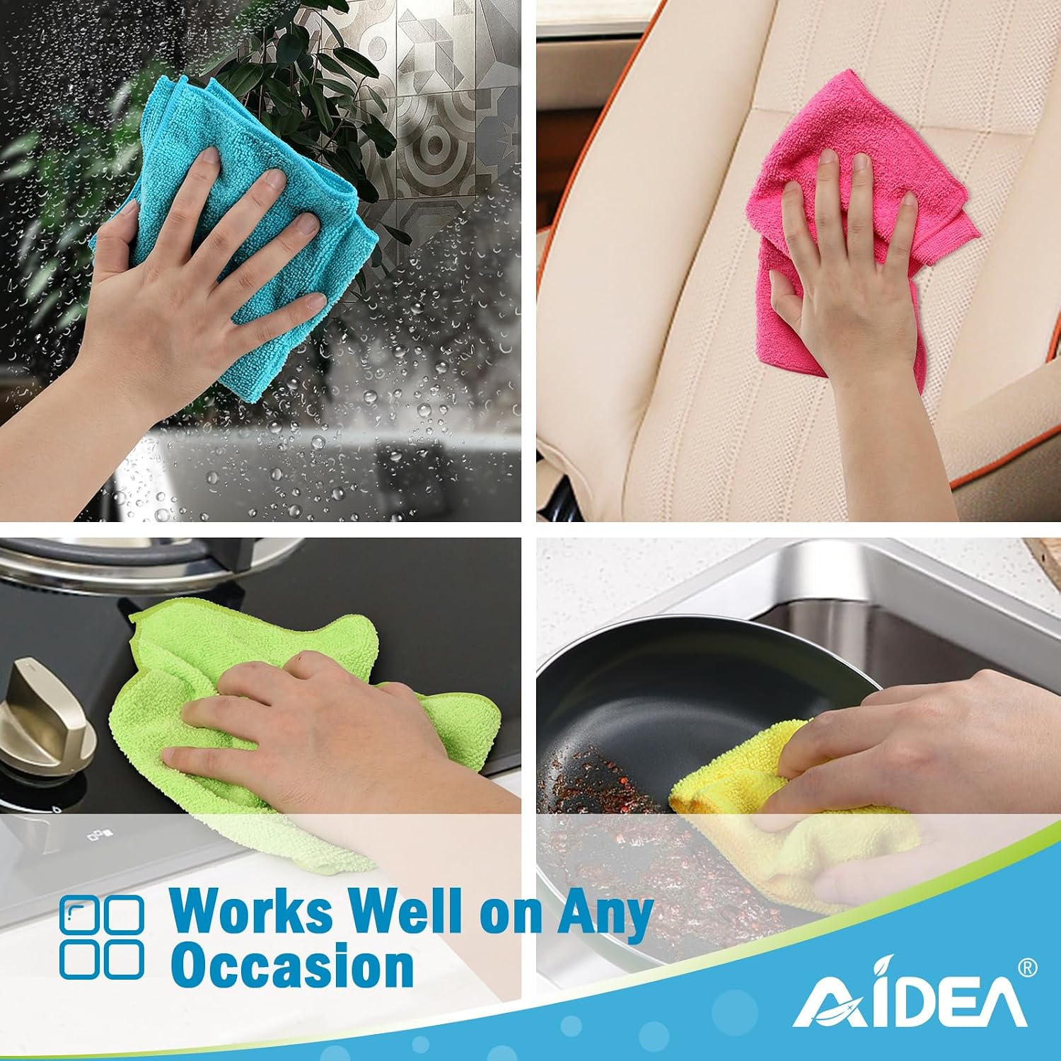 Detalle de AIDEA Microfibre Cloth 12 pack, 30 x 30 cm