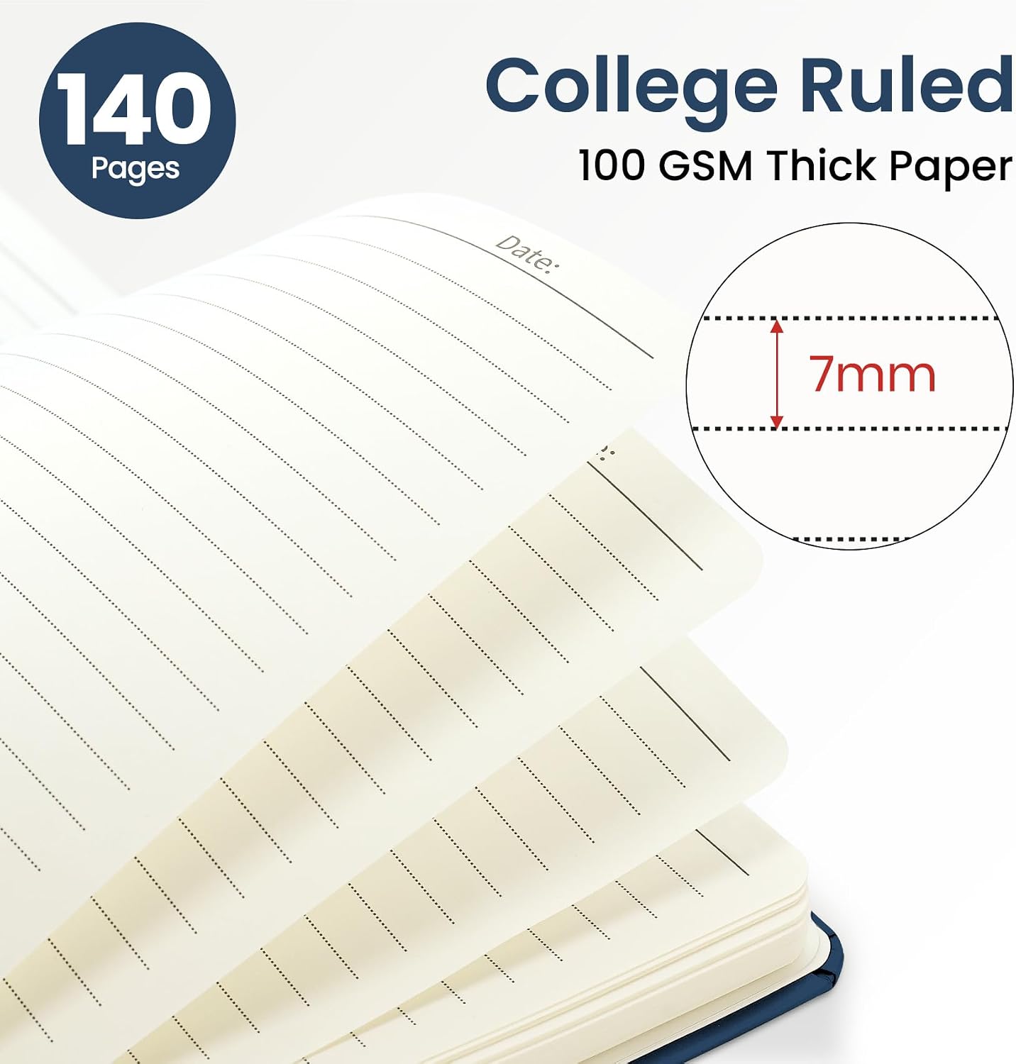 Detalle 2 de ZOTIA Pretty Spiral Journal for Women, College-Ruled Hardcover Notebook, 5.7 x 7.9 in