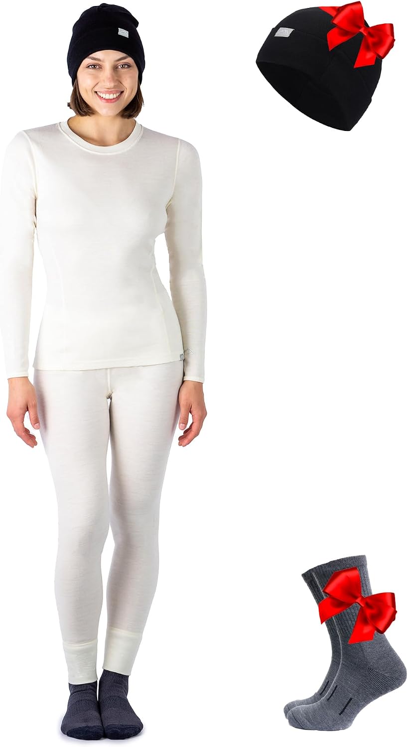Thumbnail 6 de Merino.tech Merino Wool Base Layer Women Set – Heavyweight to Midweight (Top + Bottom) with Socks