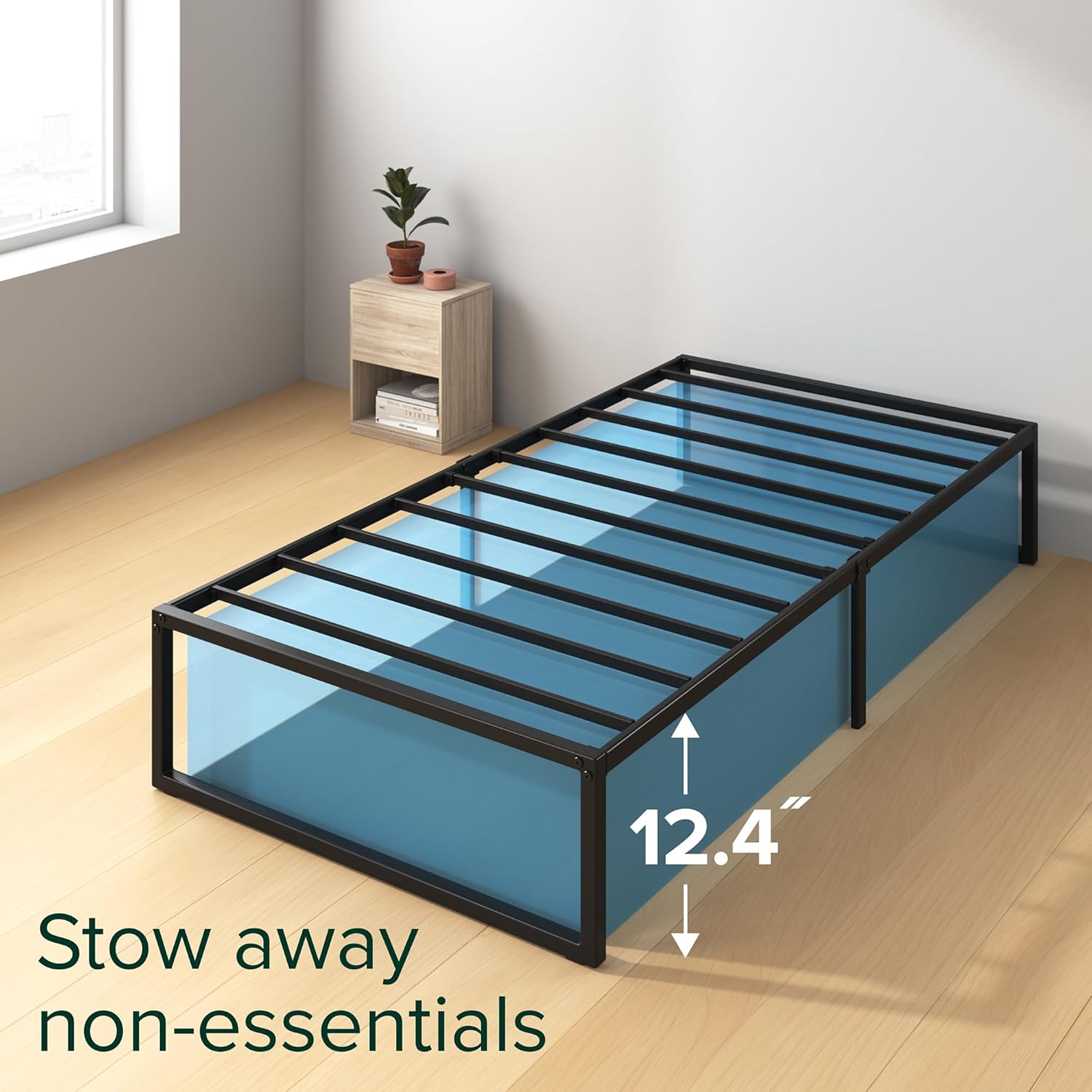 Thumbnail 5 de Zinus Lorelai Twin Bed Frame, 14-Inch Metal Platform with Underbed Storage