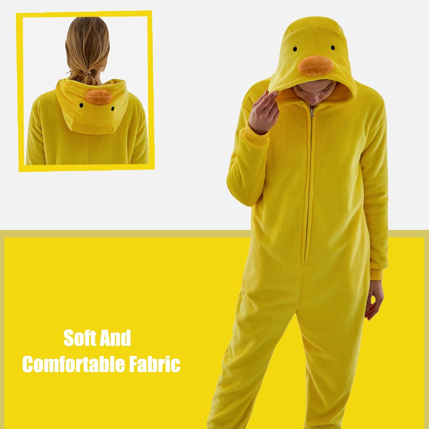 Detalle de JUOLOET Unisex Animal Onesie Pajamas, Snug Fit with Hood and Side Pockets
