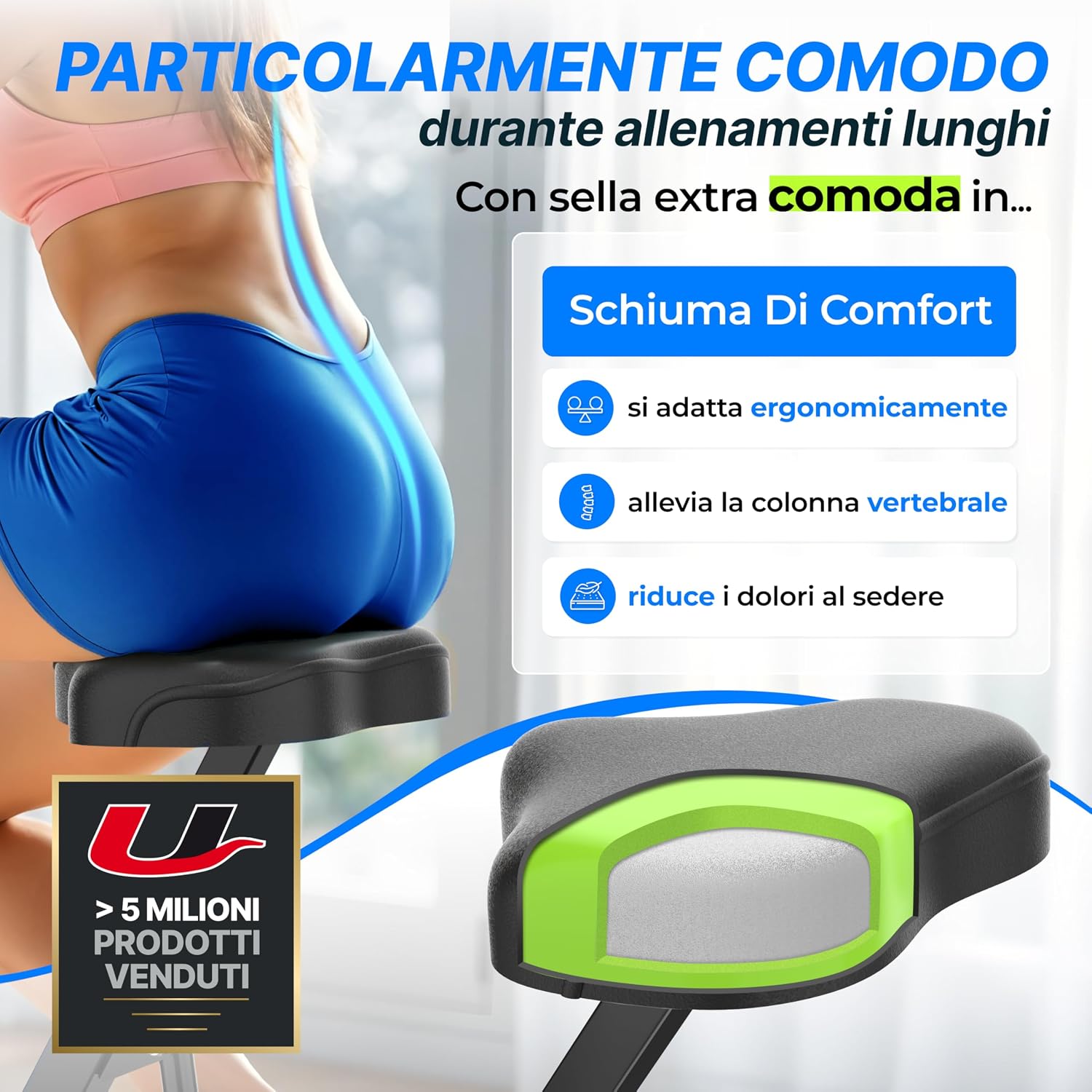 Detalle 2 de Ultrasport F-Bike Pro Cyclette da Casa Pieghevole 150 kg
