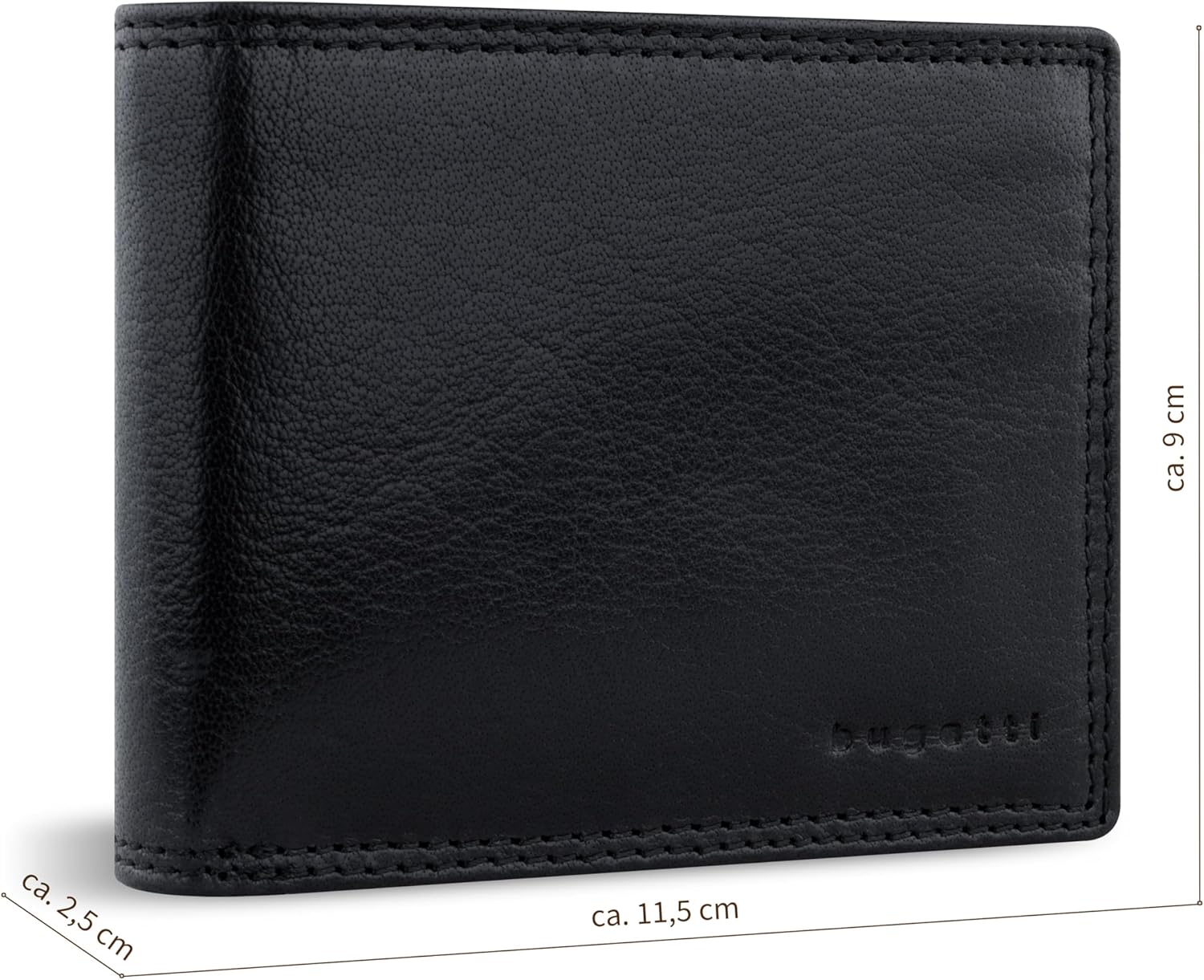 Thumbnail 1 de Bugatti Savona Portefeuille homme en cuir de buffle tanné végétal avec blocage RFID – noir