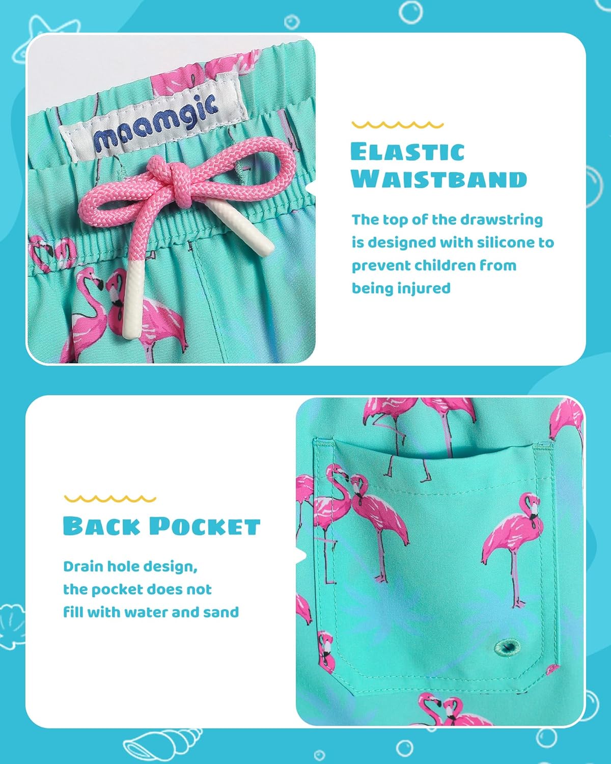 Thumbnail 3 de maamgic Boys Swim Trunks with Compression Liner Toddler Stretch Swim Shorts