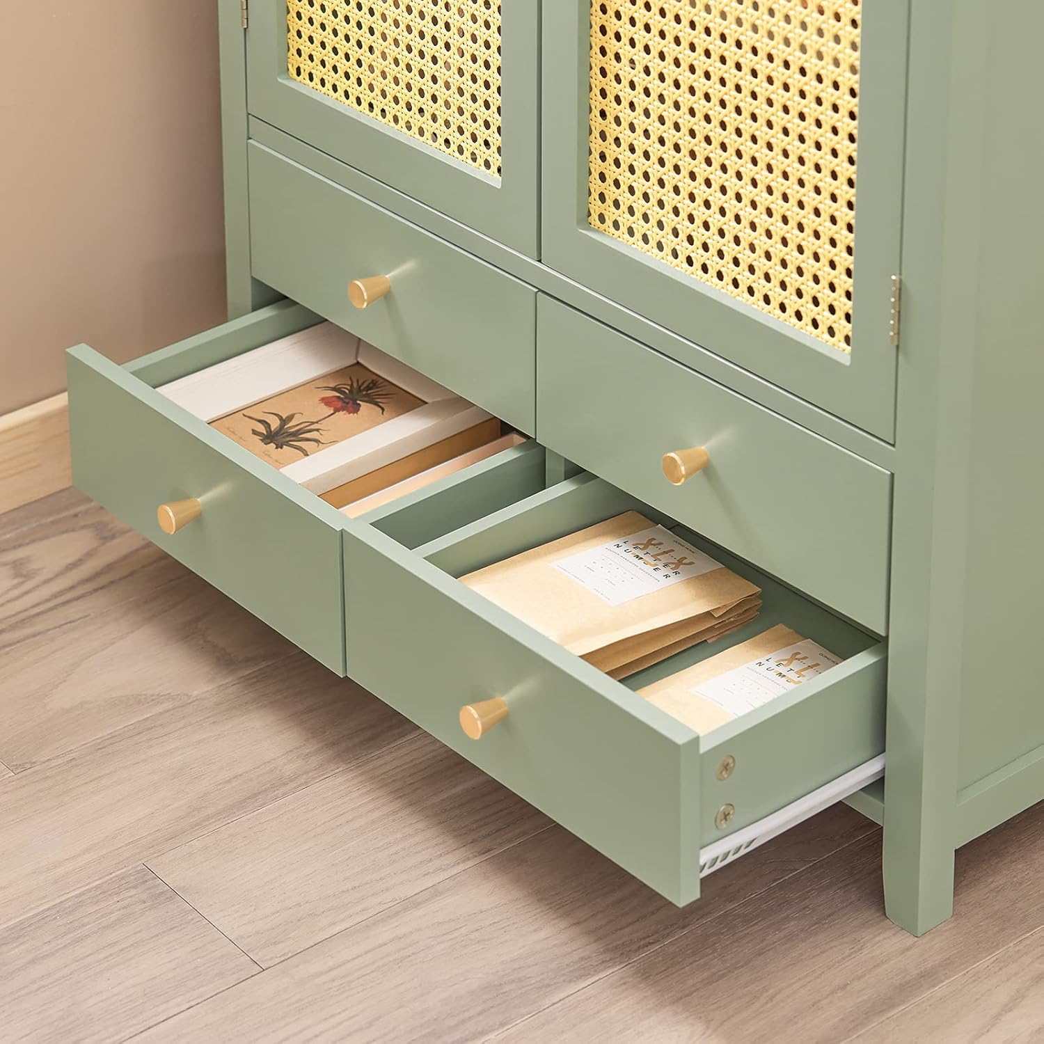 Thumbnail 6 de SoBuy Meuble de Rangement Entrée – Commode Buffet Vert 70x34x90 cm (FSB72-GR)