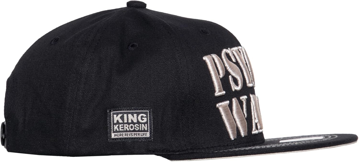 Thumbnail 2 de King Kerosin Herren Flat Brim Snapback Cap mit 3D-Stickerei – Rockabilly & Retro Baseball-Kappe