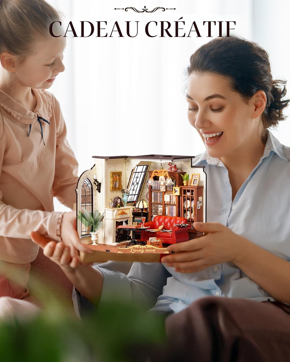 Detalle de Rolife Maison de Poupée Miniature « Le Salon de Catherine » Kit de modèle en bois à construire