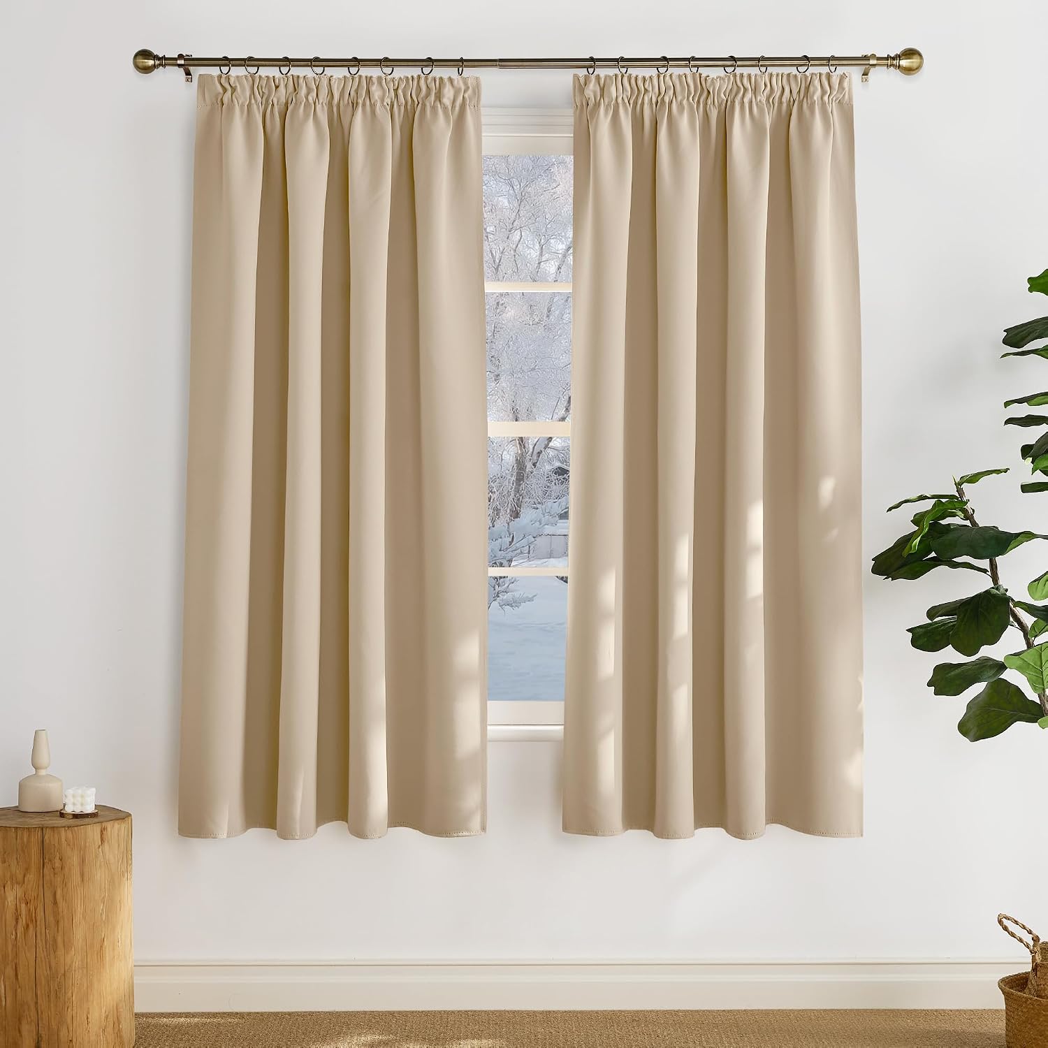 Detalle de PONY DANCE RYBEUPPBLK verduisterende gordijnen 140 x 175 cm, 2 stuks, Biscotti Beige