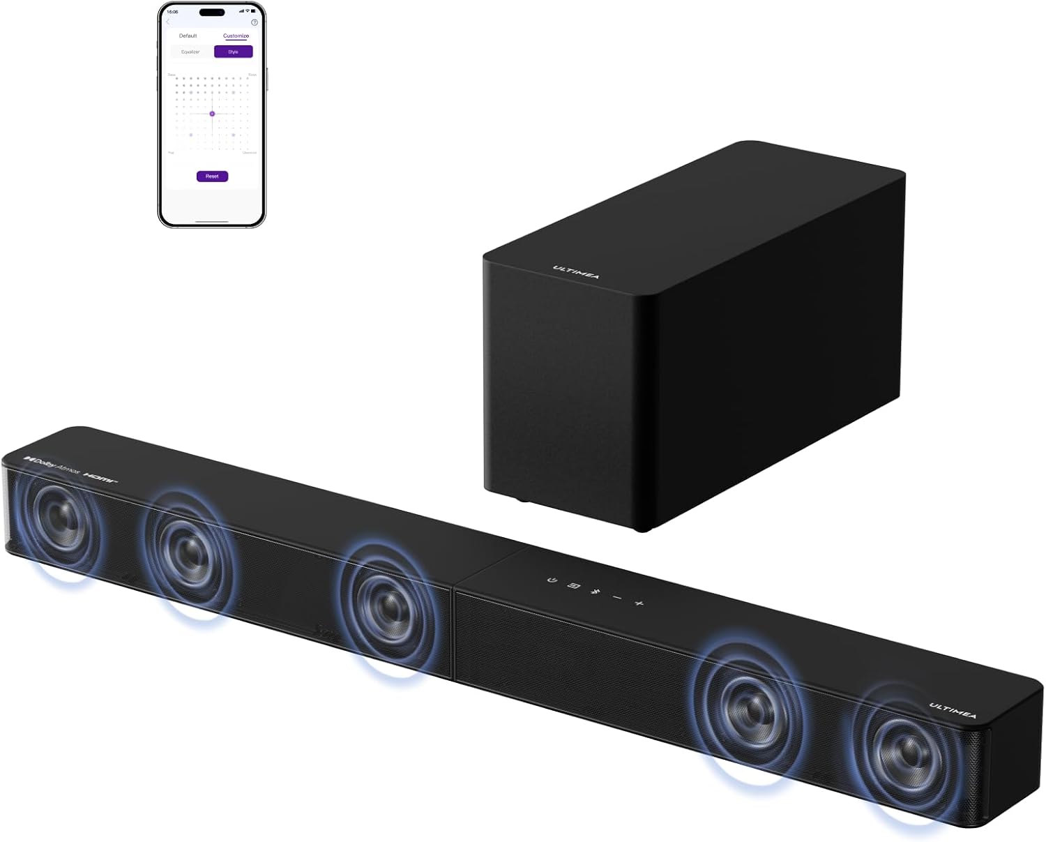 Detalle de ULTIMEA U3721 Poseidon M60 5.1ch Dolby Atmos Soundbar, 300W, Bluetooth 5.4