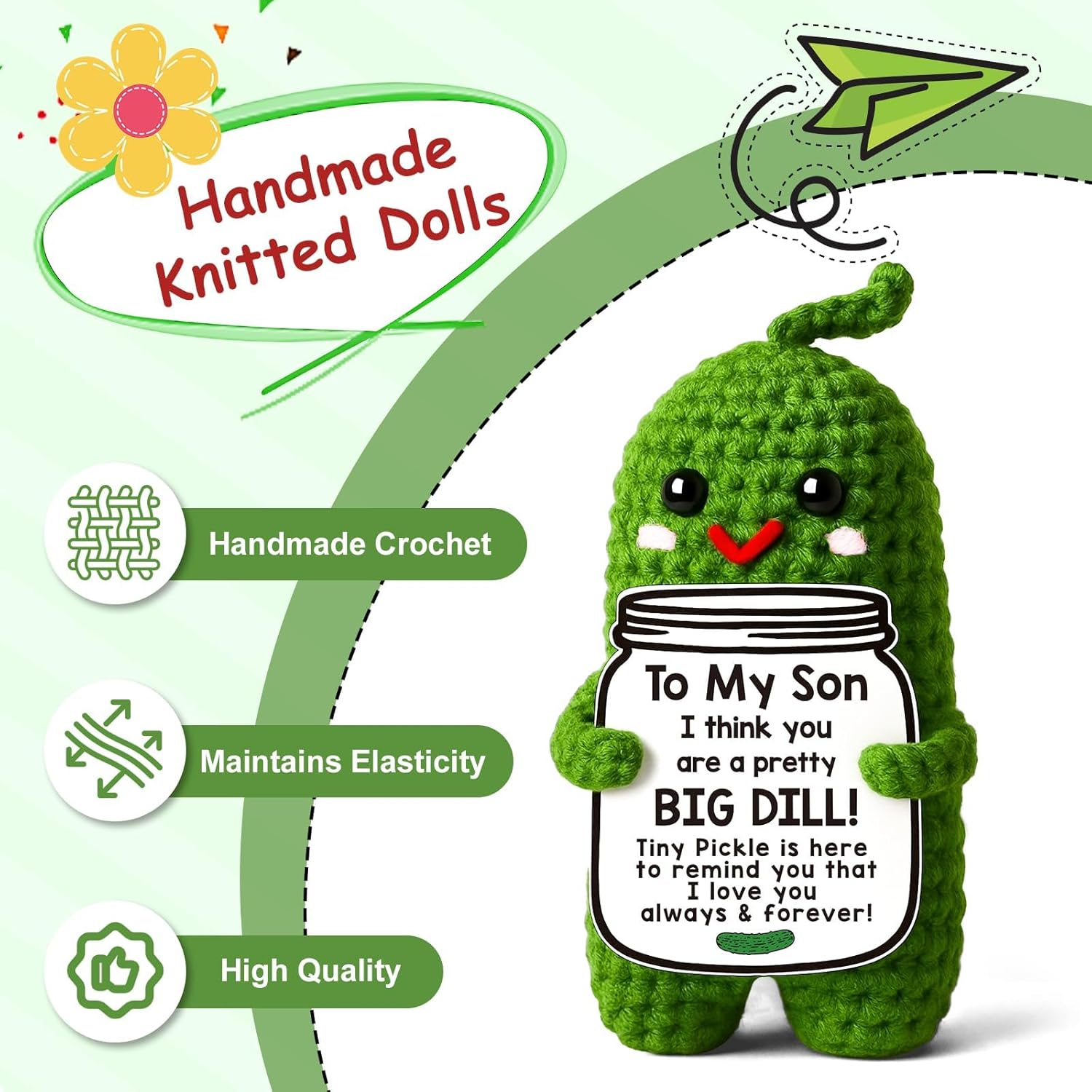 Thumbnail 3 de ALUNME Funny Crochet Pickle Gift for Son