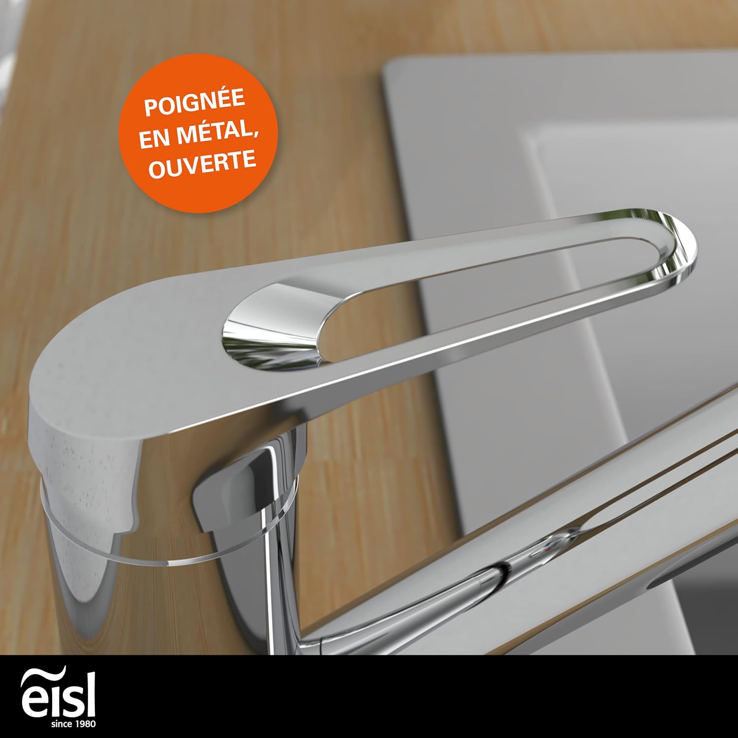 Thumbnail 3 de EISL Speed NI182SCR – Robinet de cuisine chromé, pivot 360° pour double évier