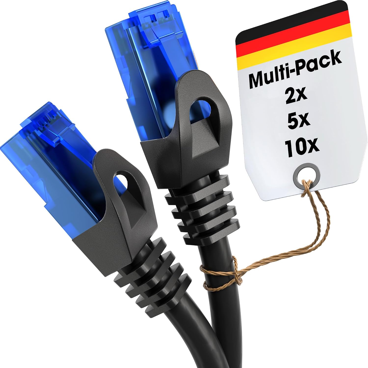 Detalle de KabelDirekt Netzwerkkabel – RJ45 Patchkabel 5 × 5 m, Twisted-Pair, Gigabit-Netz