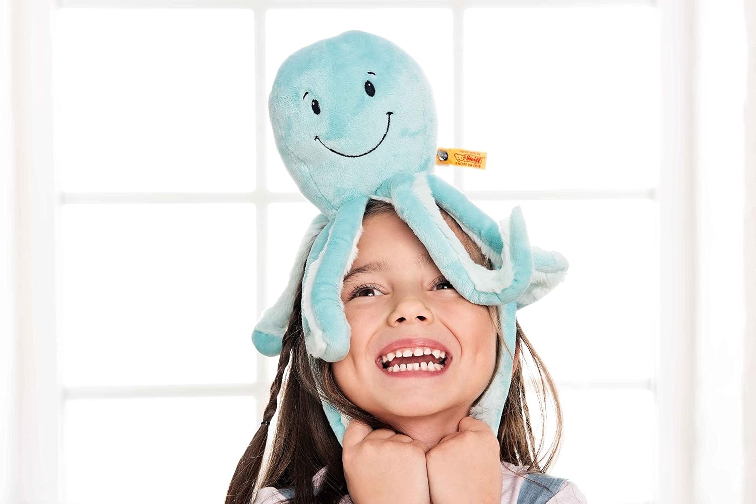 Detalle 2 de Steiff Soft Cuddly Friends Ockto Octopus 063770, 27 cm Turquoise Plush Toy