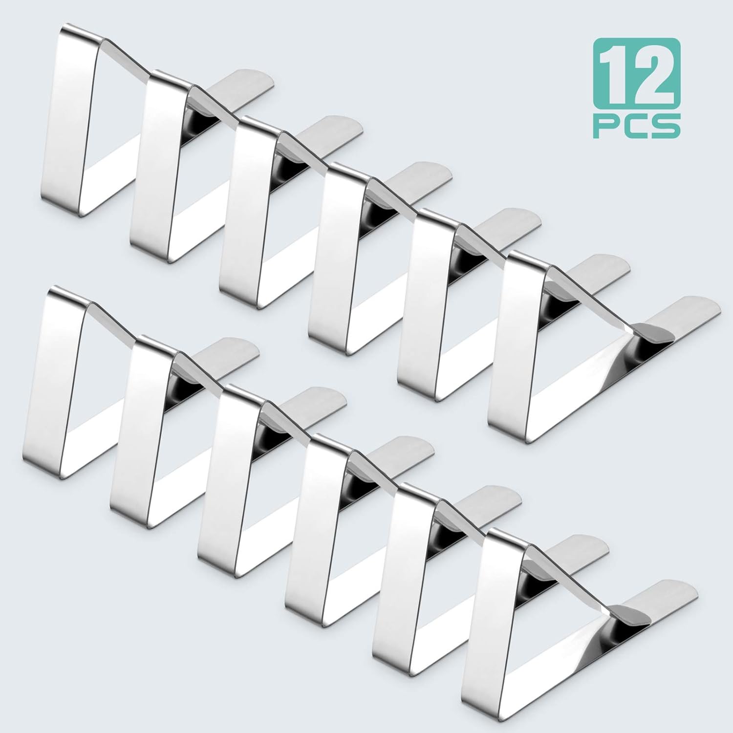 Thumbnail 6 de Ponure 12-Pack Tablecloth Clips (Stainless Steel) for Picnic Tables, Weddings, and Buffets