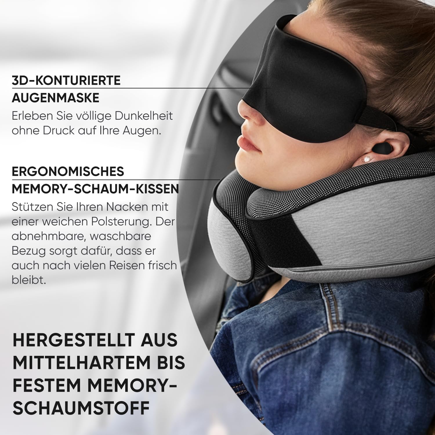 Thumbnail 3 de Proglobe Nackenkissen Reisekissen 100% Memory Foam