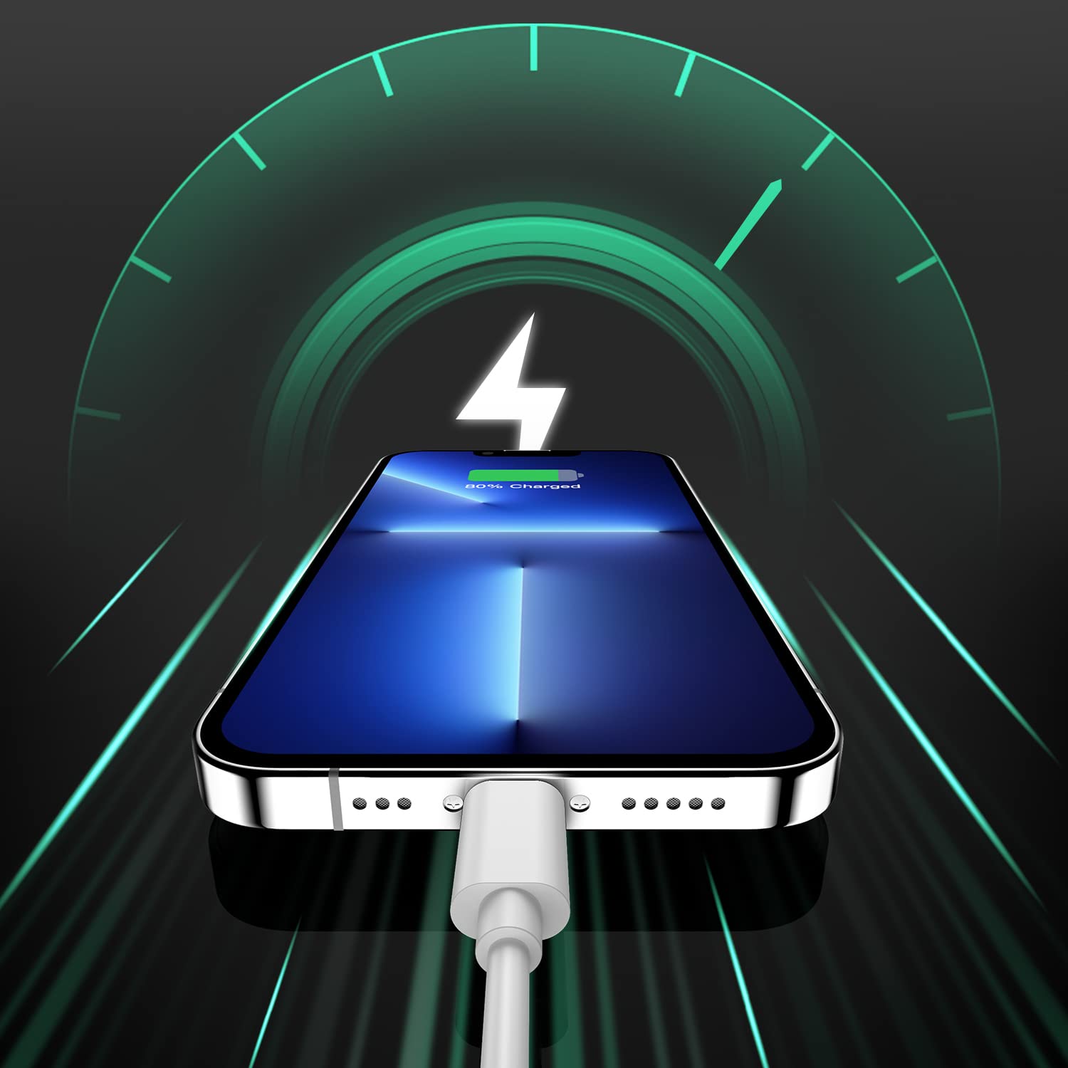 Thumbnail 4 de JJCALL 1.8m iPhone Charger Cable