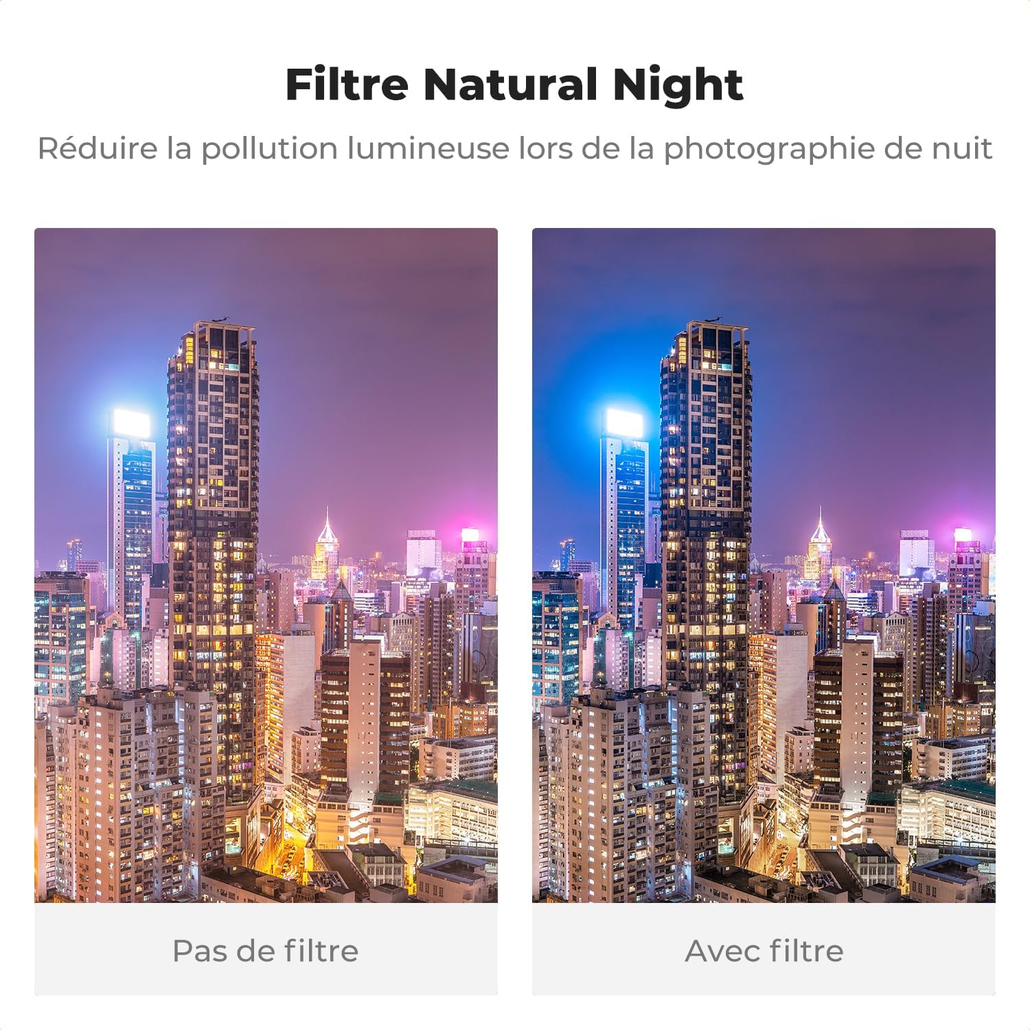 Thumbnail 4 de K&F CONCEPT Filtre 4-en-1 pour DJI Osmo Pocket 3 – Black-Mist 1/4, Natural Night, Blue Streak, Étoile + film écran