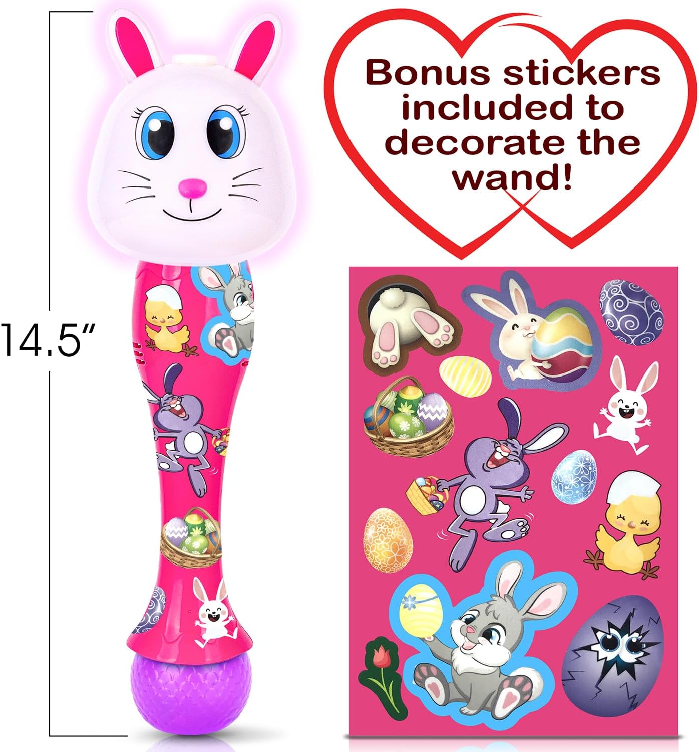 Detalle de ArtCreativity Easter Bunny Bubble Wand 14" 📯