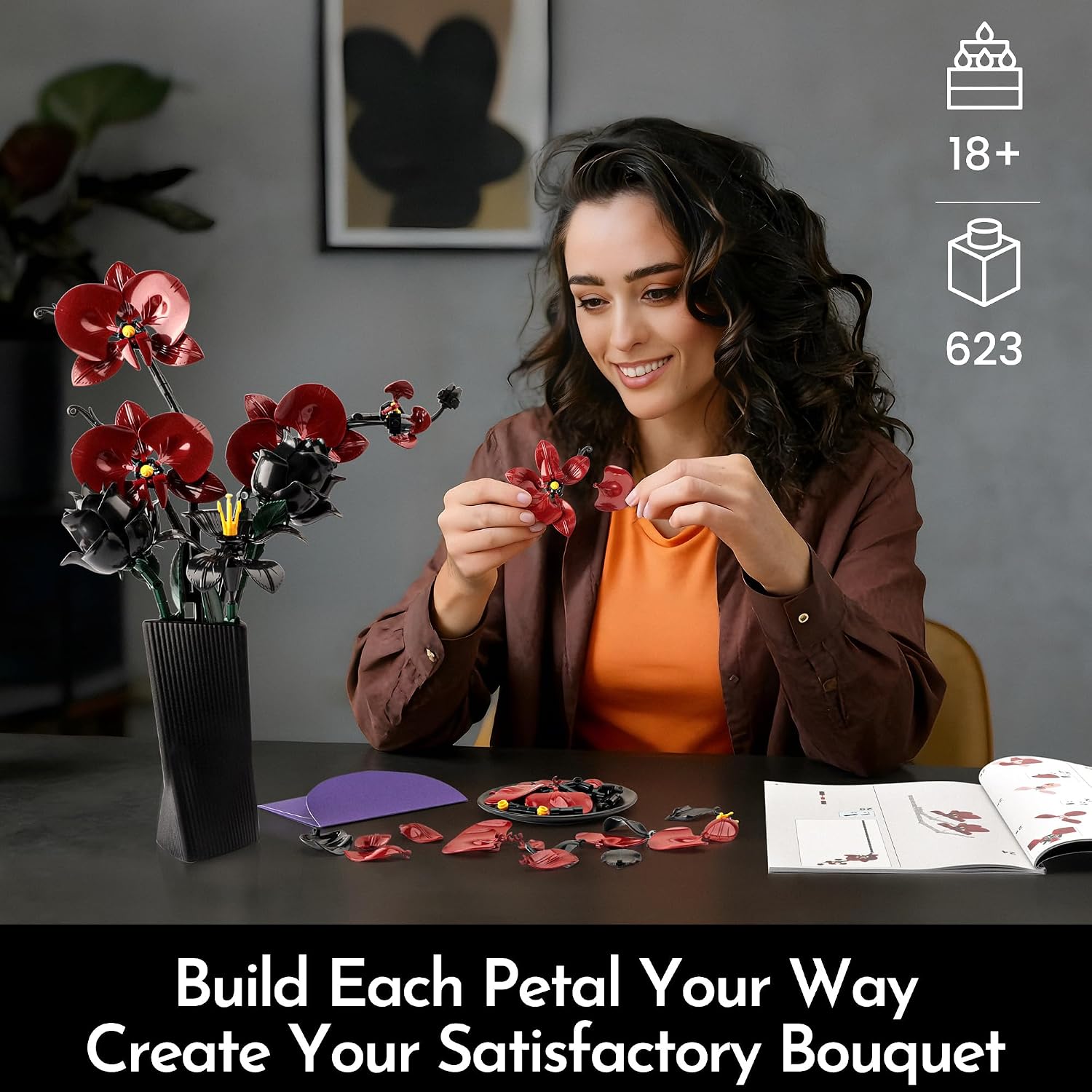 Detalle 2 de SOOLIO Orchid Building Set, 623 Pieces