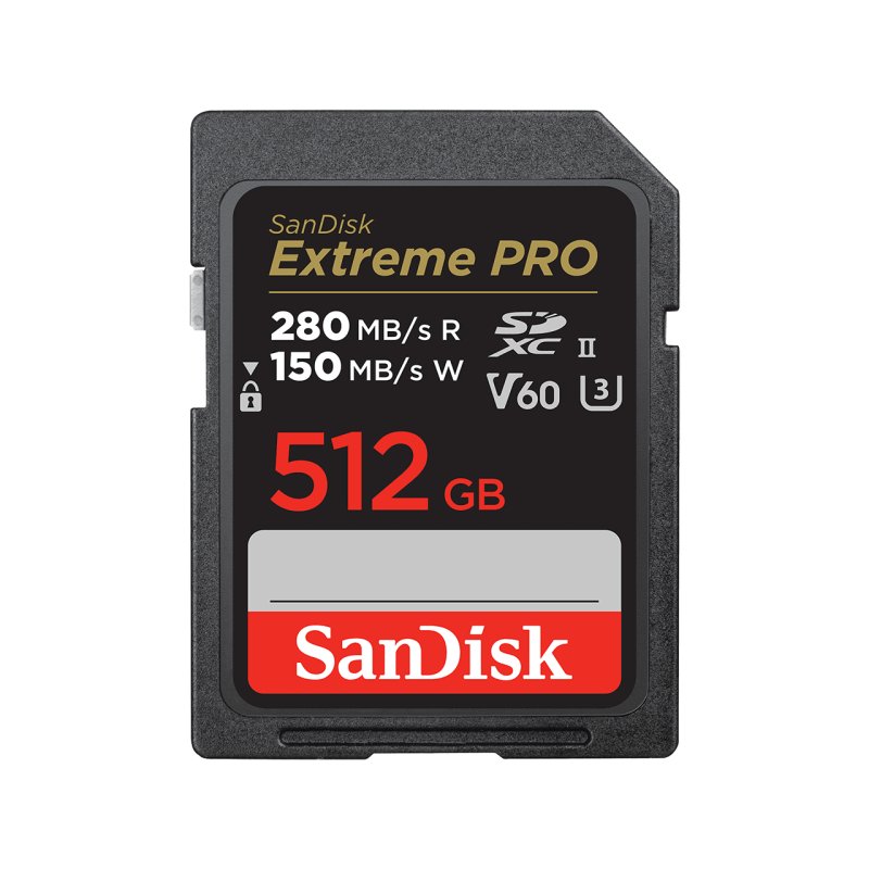 Detalle de Tarjeta SD SanDisk SDSDXEP-512G-GN4IN 512GB SDXC UHS-II V60, lectura 280 MB/s