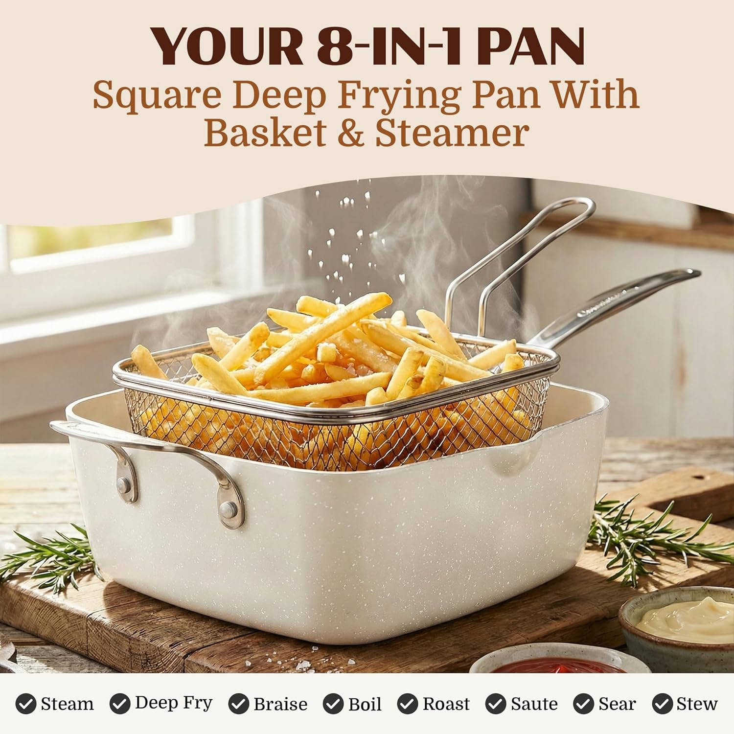 Thumbnail 3 de Granitestone Ceraluxe 20 Pc Ceramic Cookware Set (Nonstick) with 5 Pc Bakeware + Fry Pan Set & Steamer