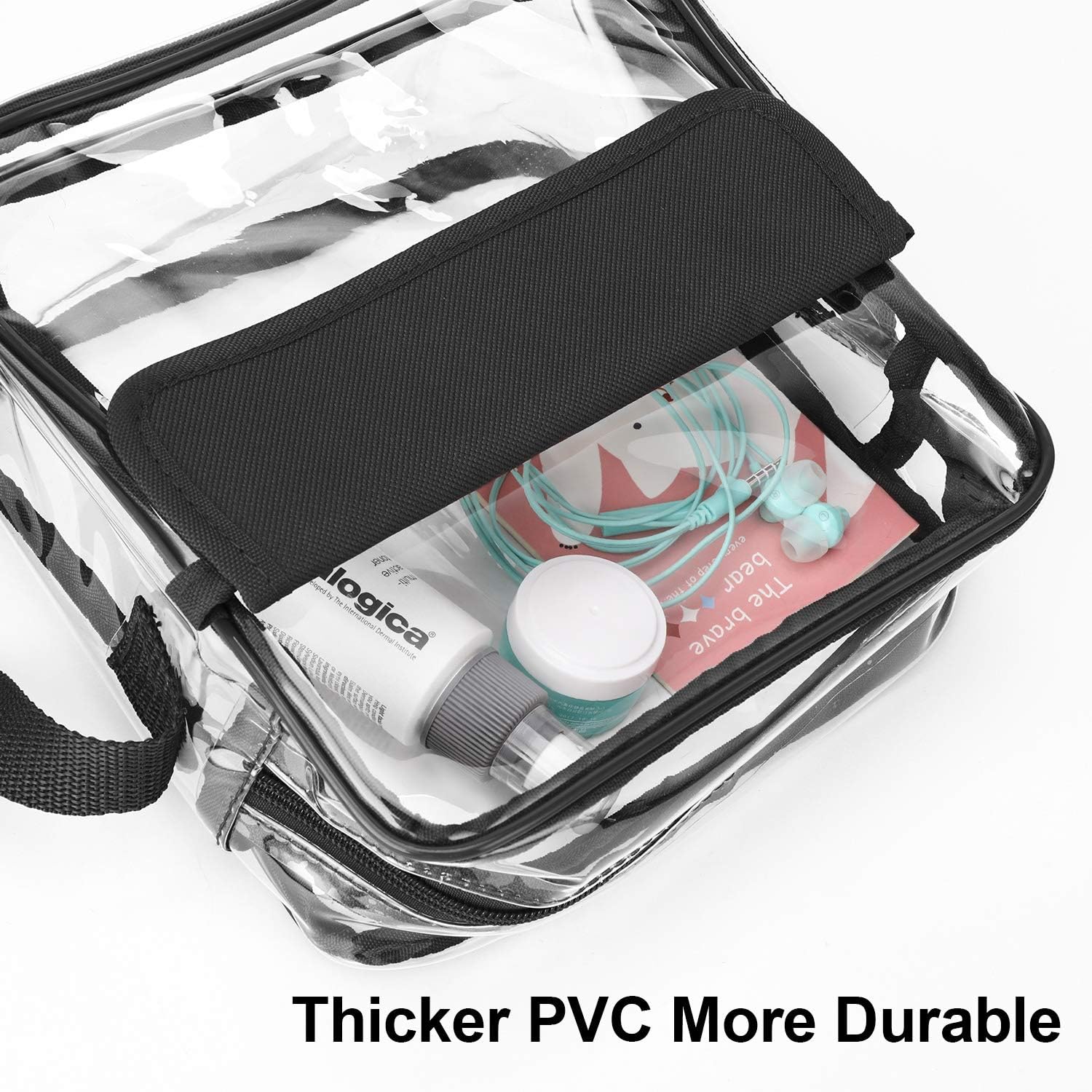 Detalle de Transparent crossbody bag for stadium use