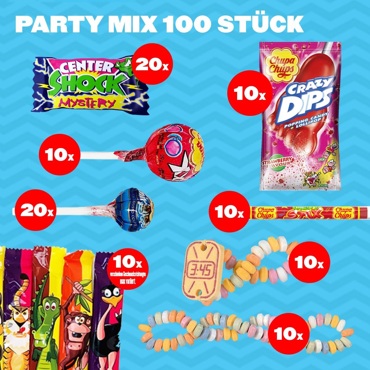 Detalle de Chupa Chups Teenager Süßigkeiten Mix – 100-teiliges Sortiment (1000 g) für Feiern